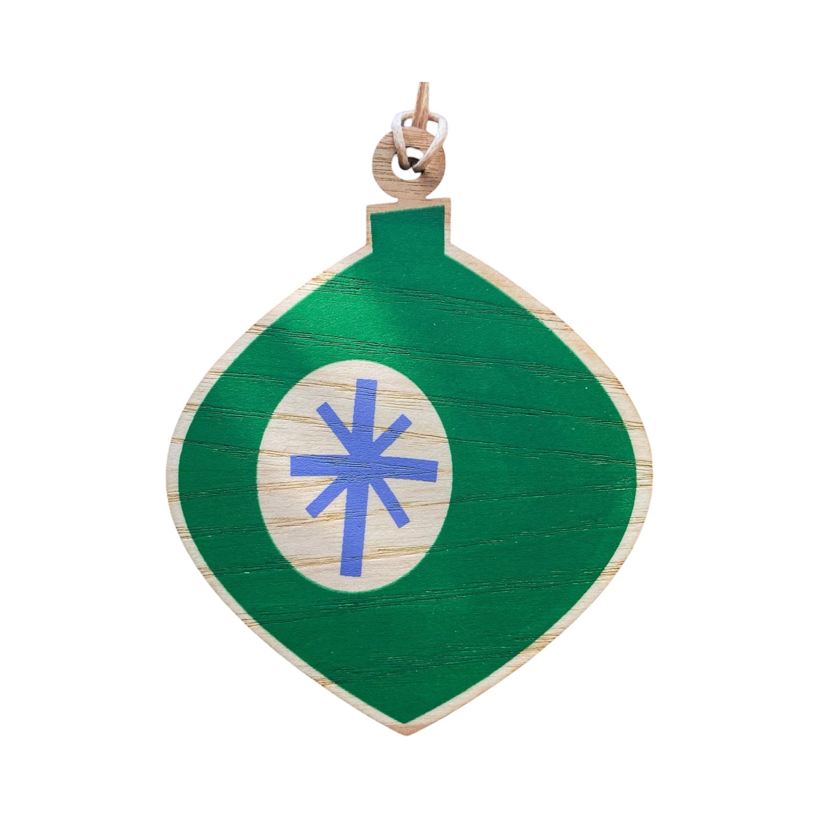 Christmas Wooden Screen Printed Bauble