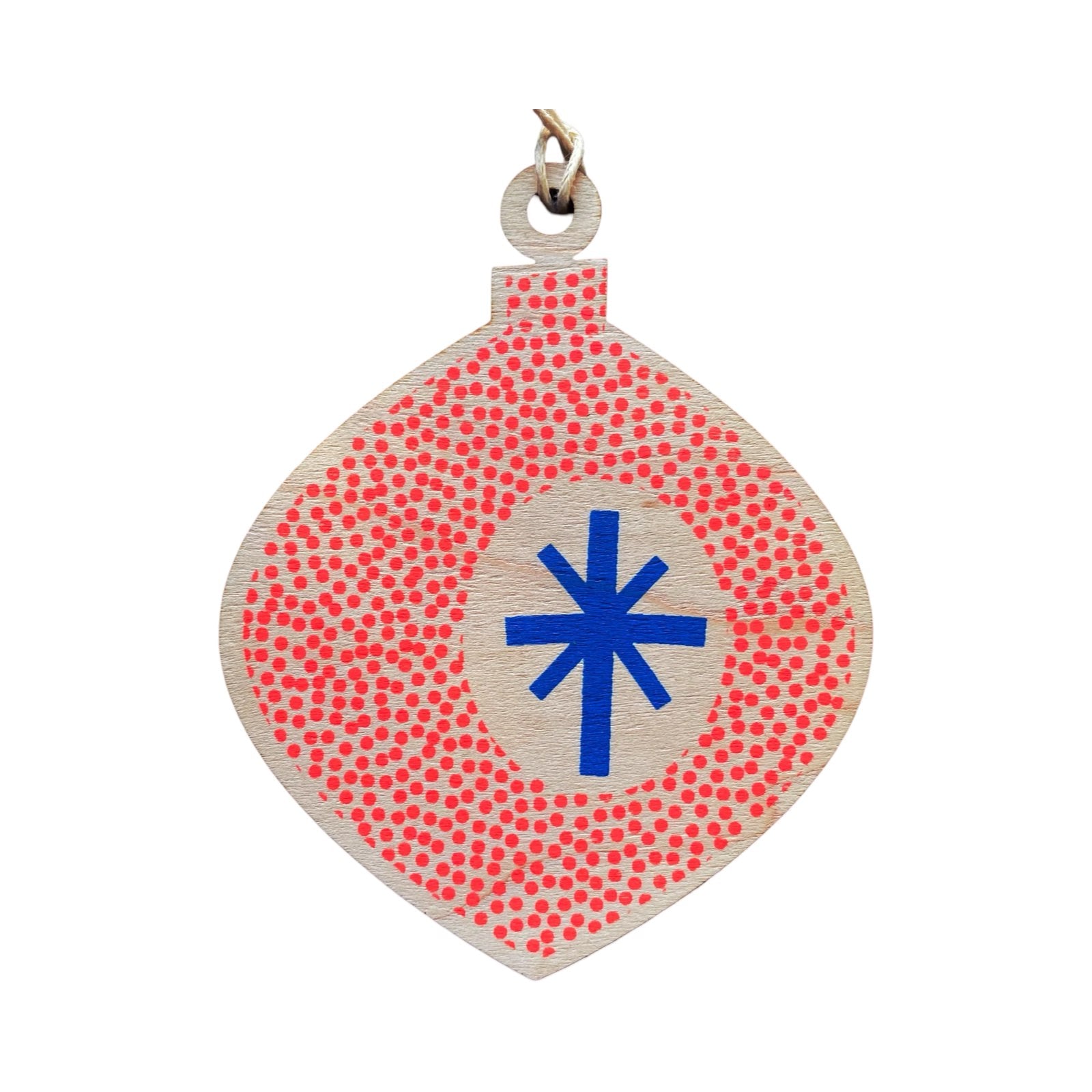 Christmas Wooden Screen Printed Bauble