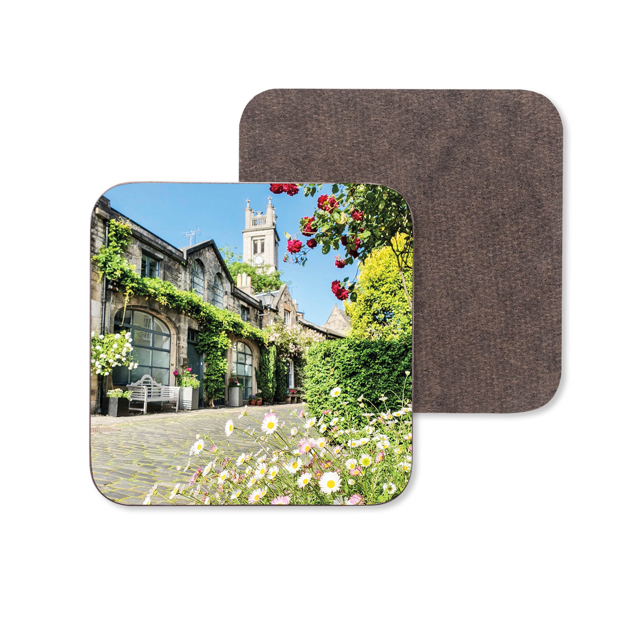 An image of Circus Lane Edinburgh on a coaster.
