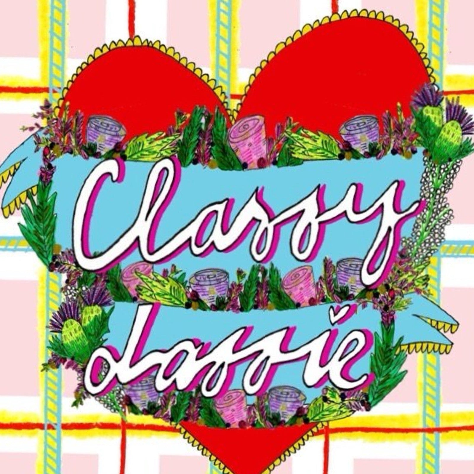 Close up from classy lassie card.