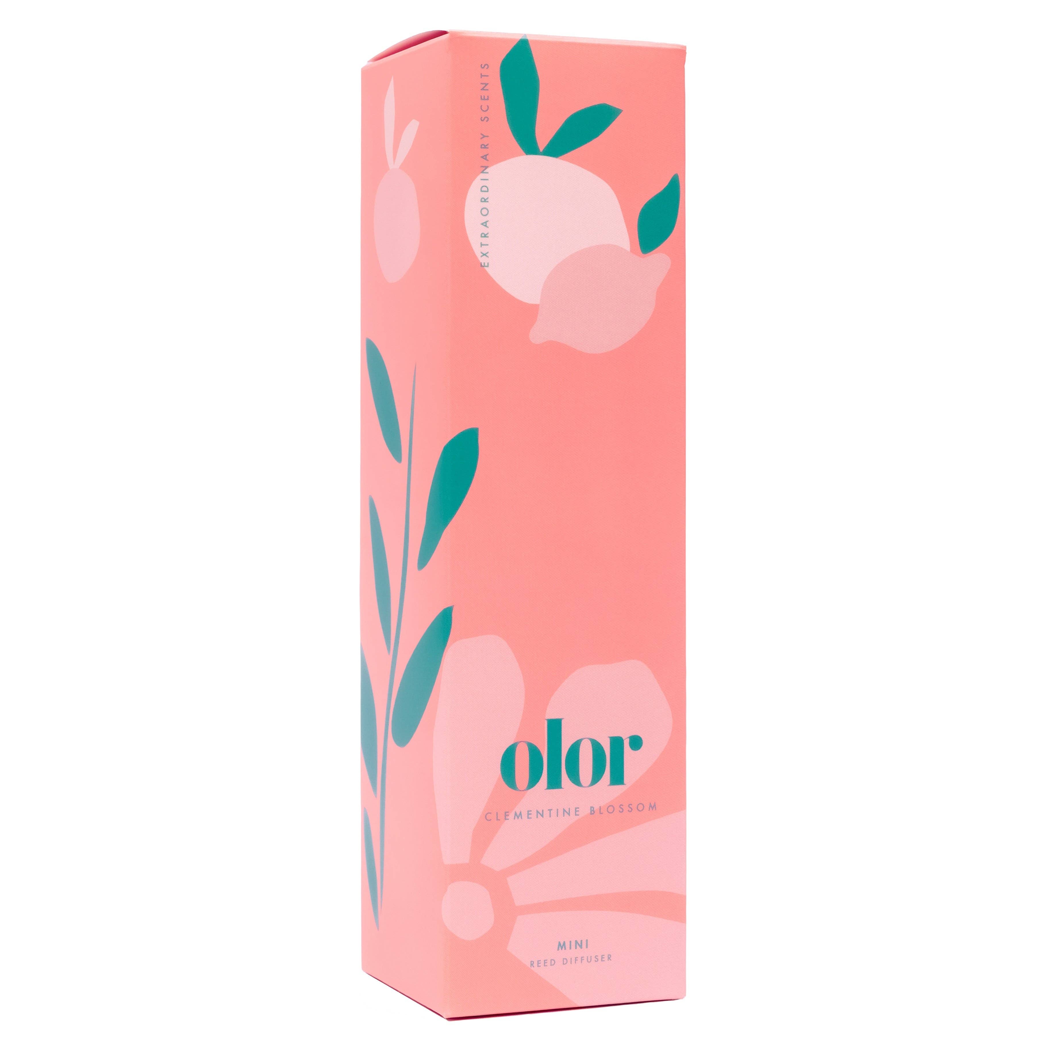 Pink reed diffuser box.