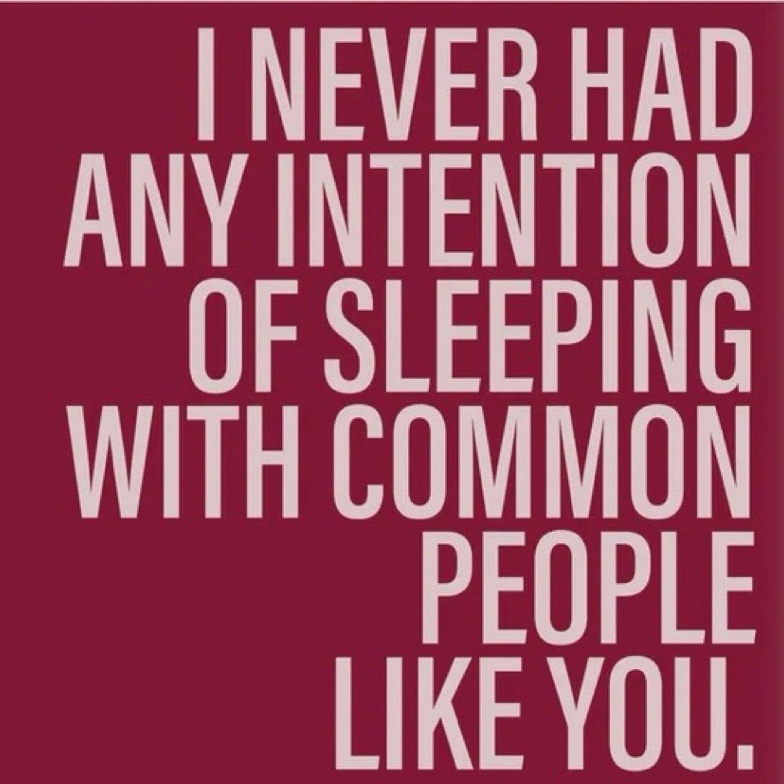 Poster with common people inspired quote on a red background.