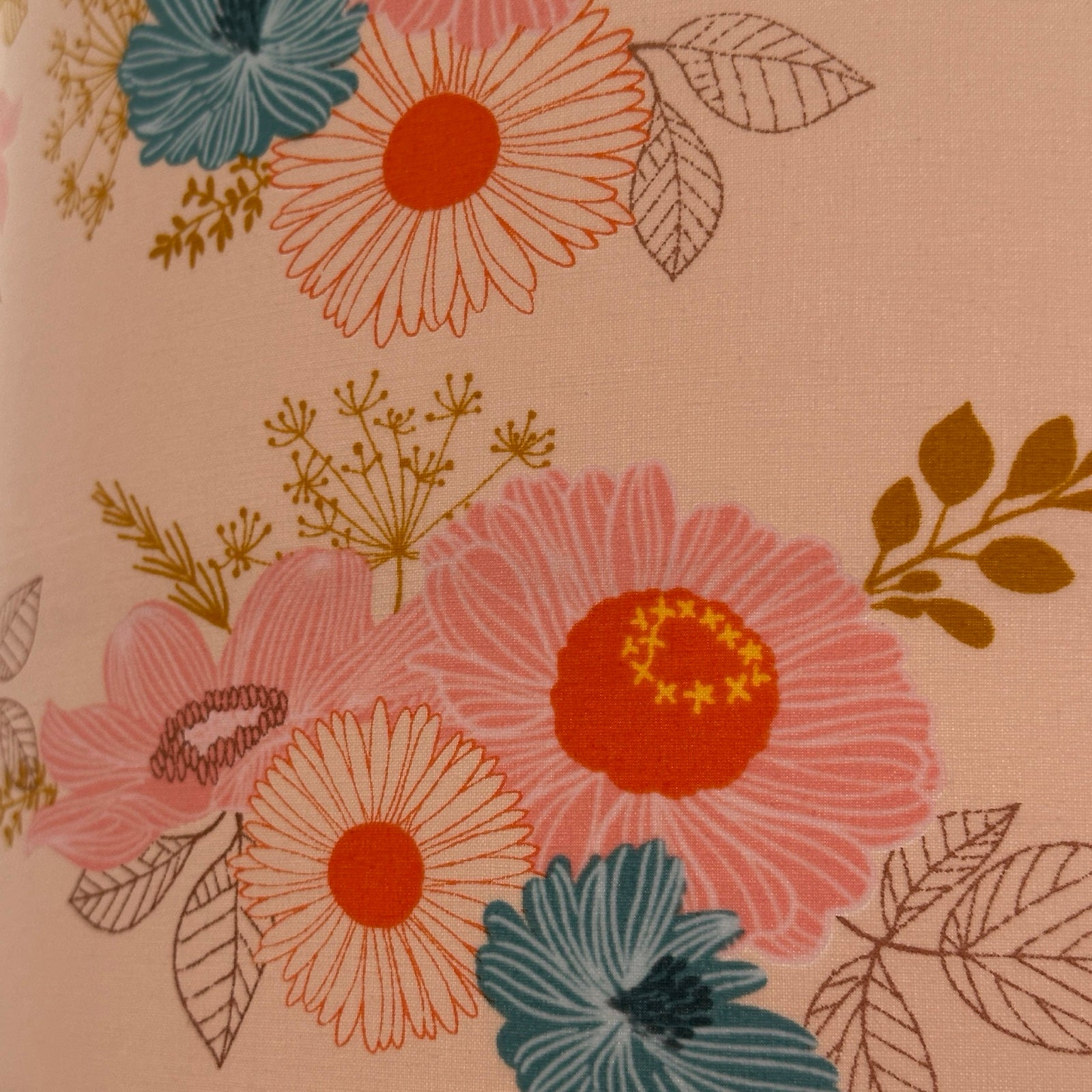 Cream Floral Drum Lampshade