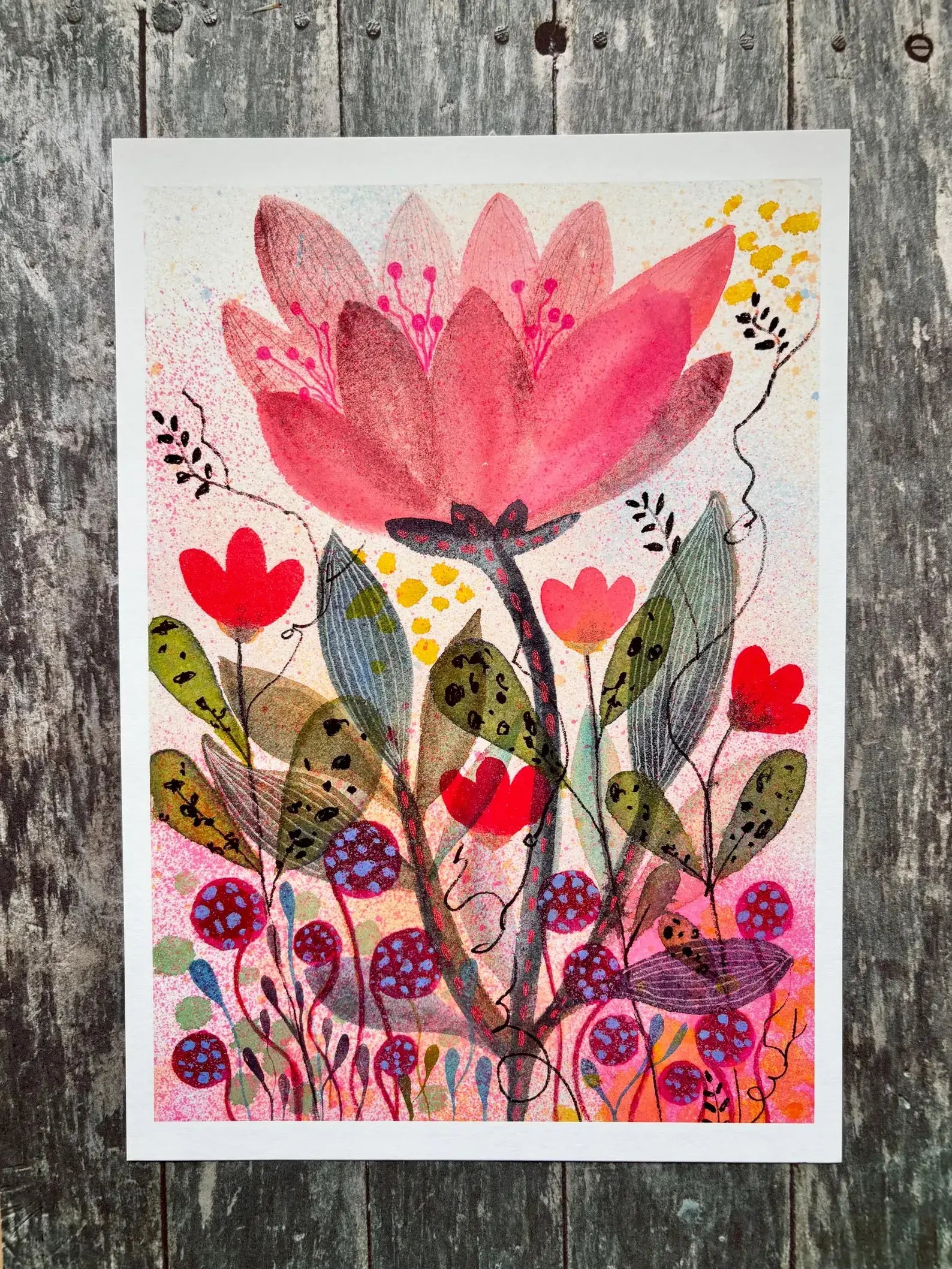 Pink Flower Watercolour Print