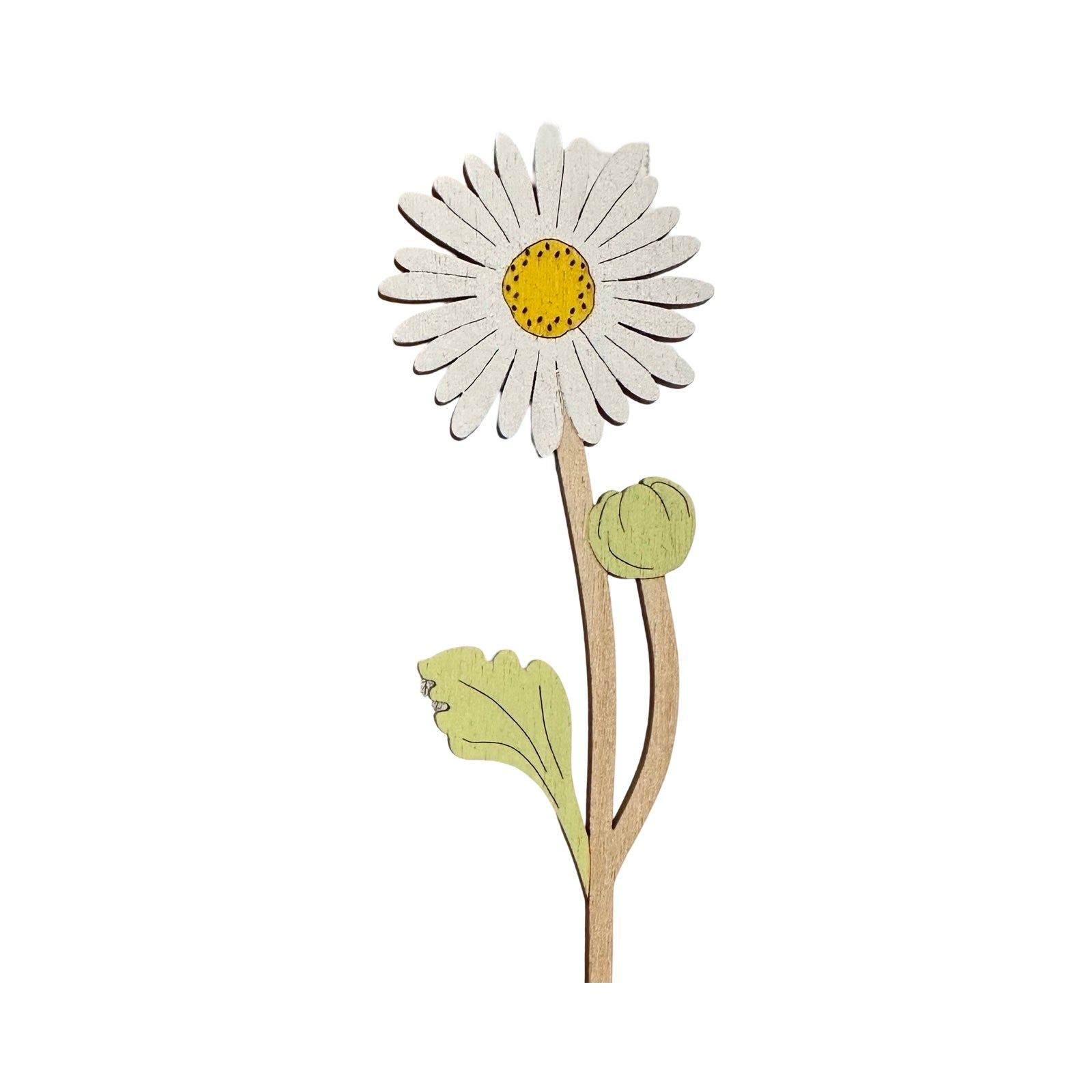 A single daisy wooden flower.