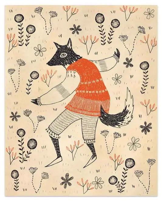 Dancing Wolf Mini Print