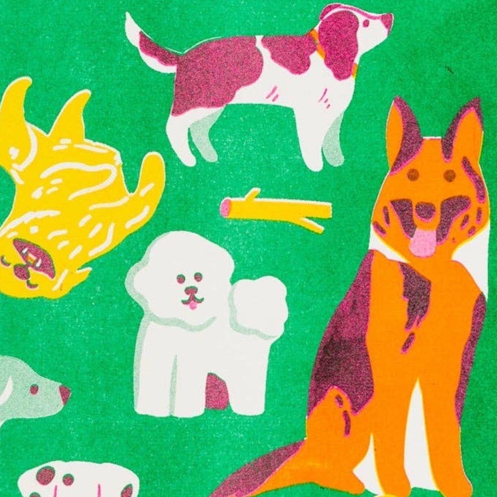 Dog Risograph Print