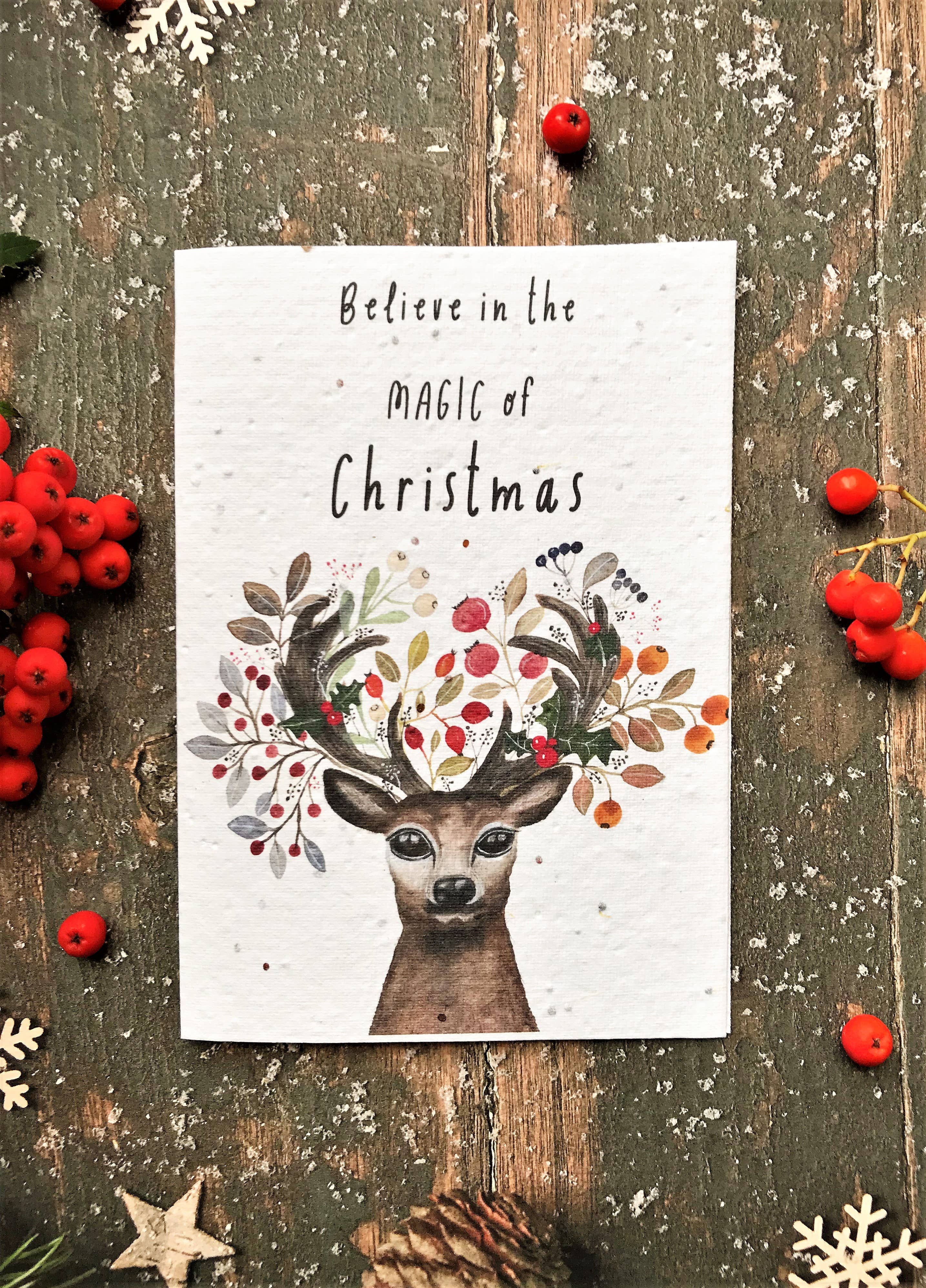 Woodland Stag Plantable Christmas Card