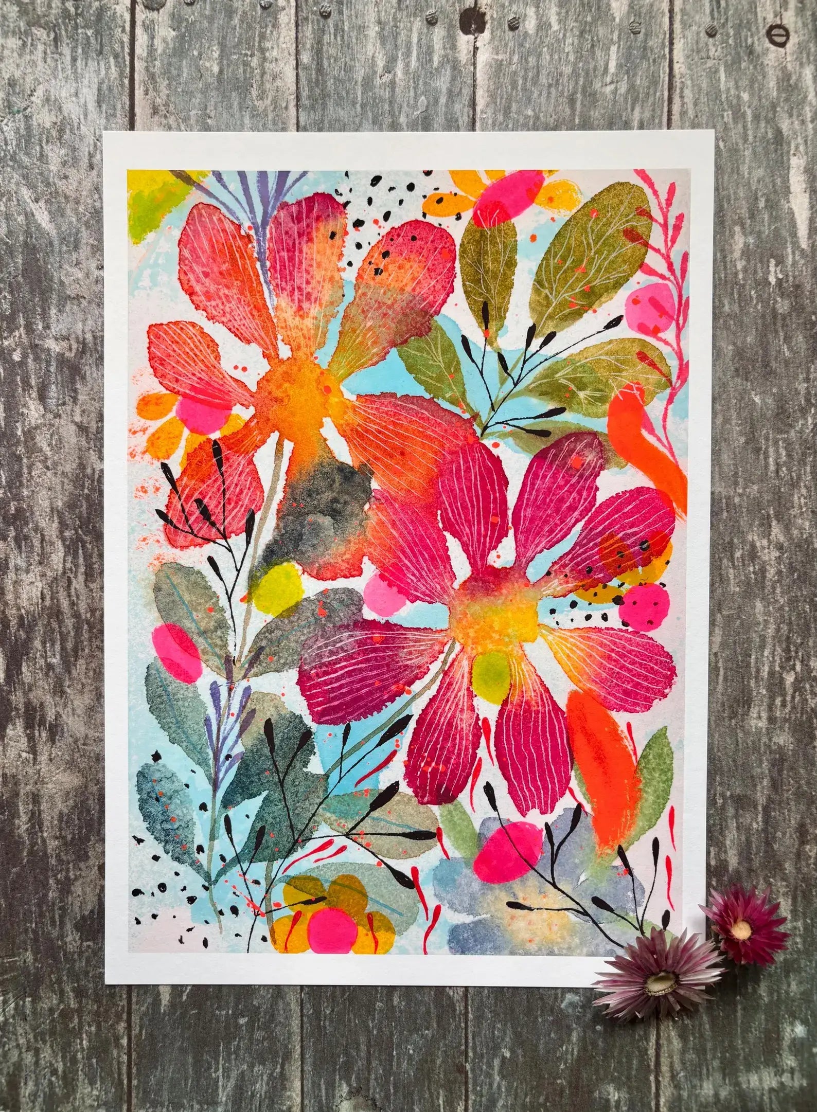 Spring Flowers Watercolour Print