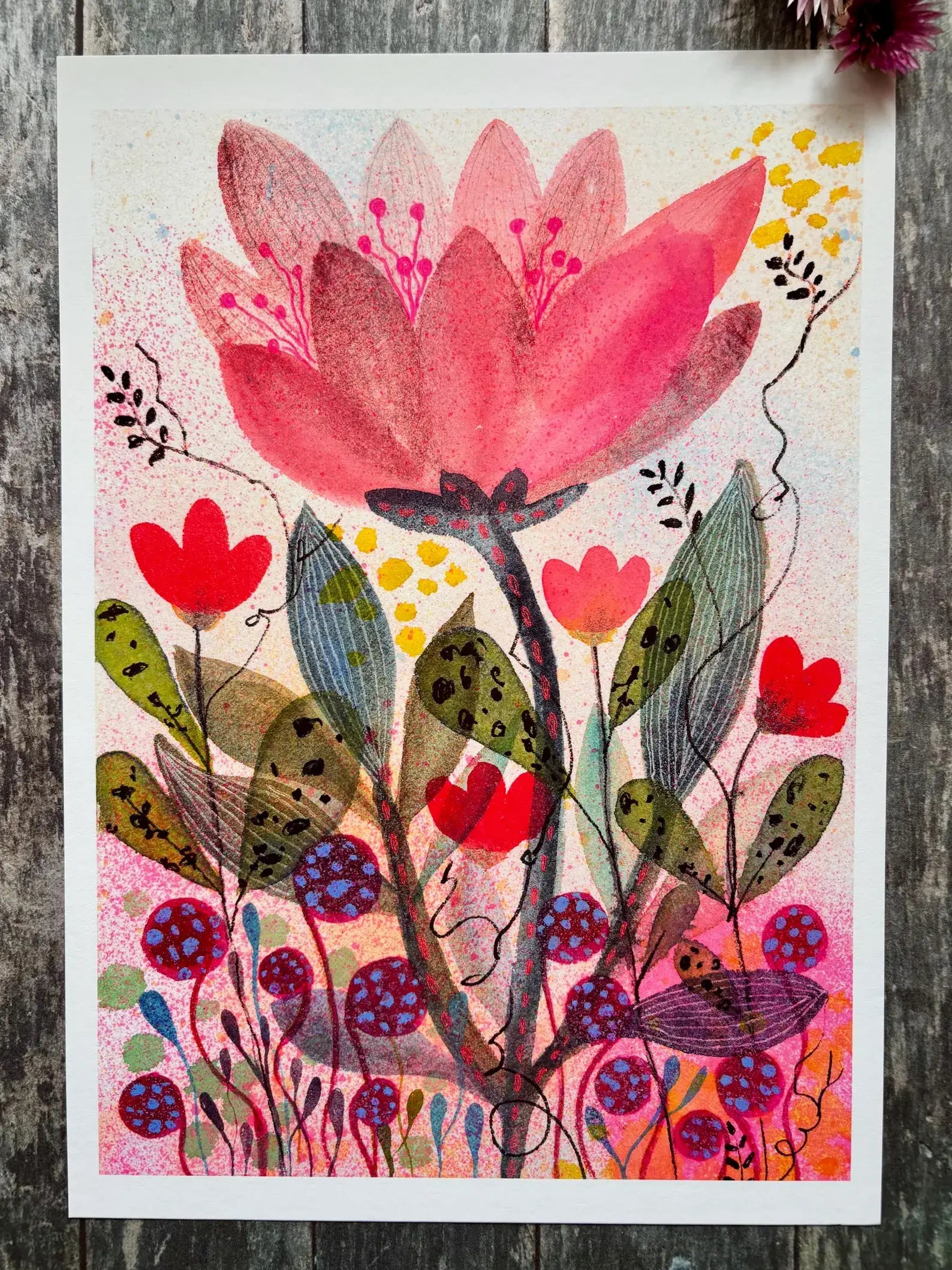 Pink Flower Watercolour Print