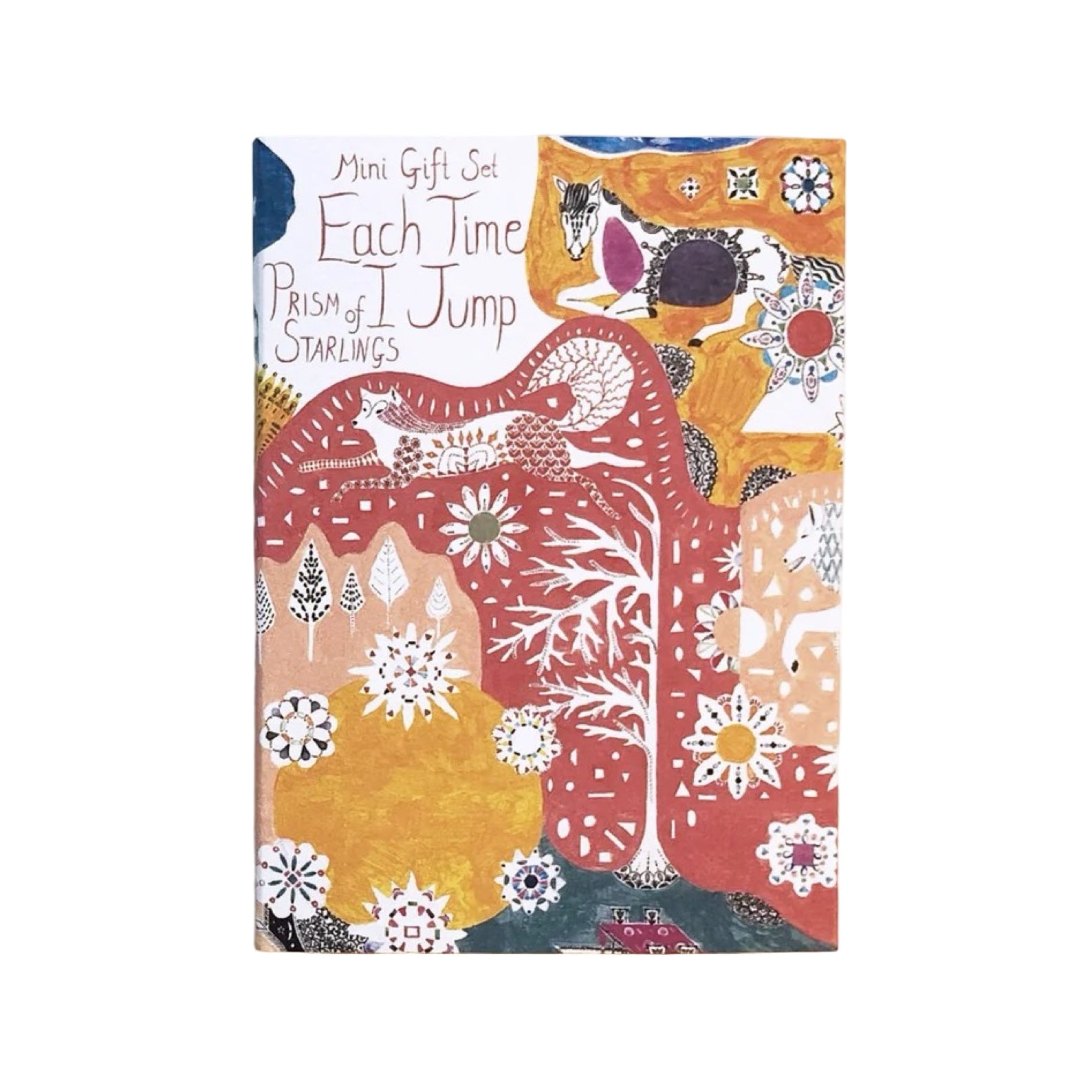 Colourful packaging with illustrations and text on a white background.