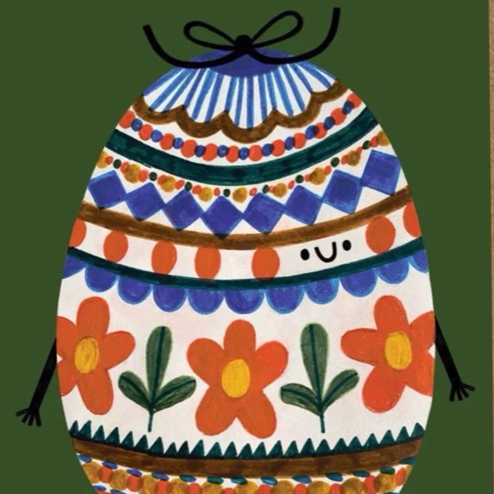 Easter egg card close up.