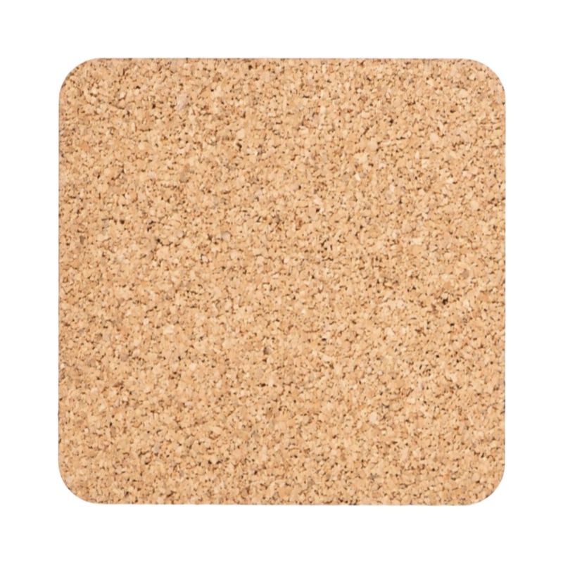 Cork backing of a square coaster