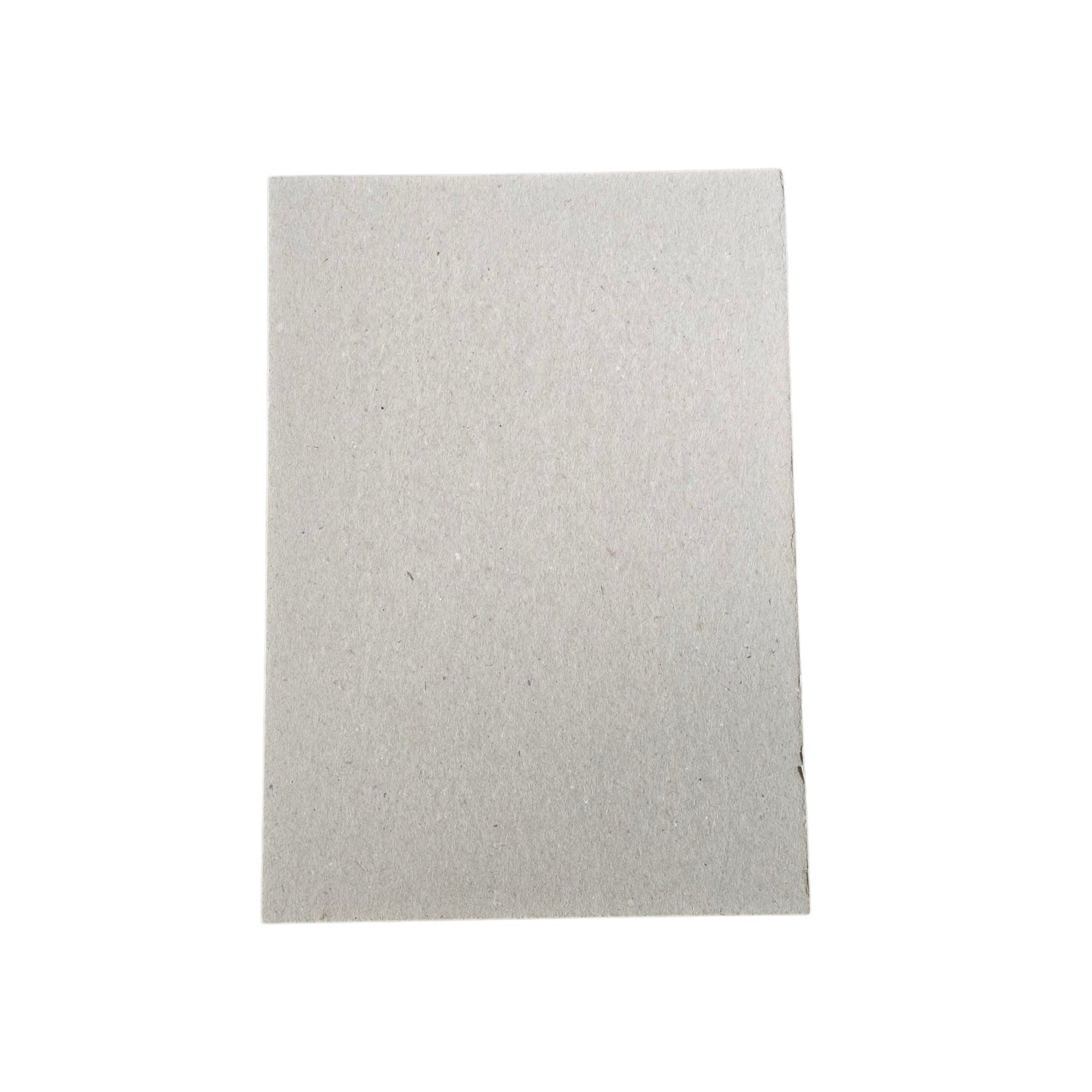 Rectangular grey back of notepad on a white background.