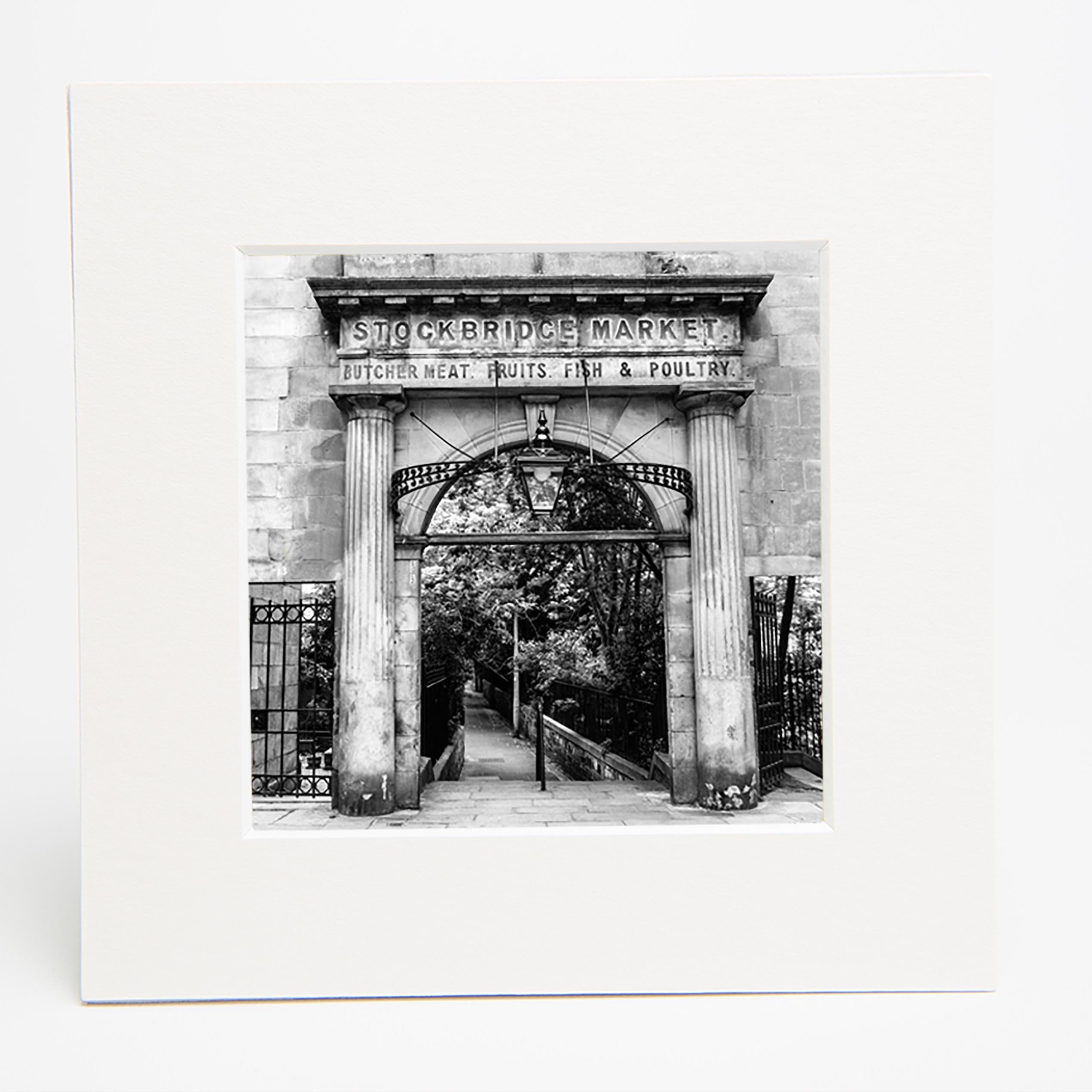 An image of the Stockbridge Market Arch in a square mount.