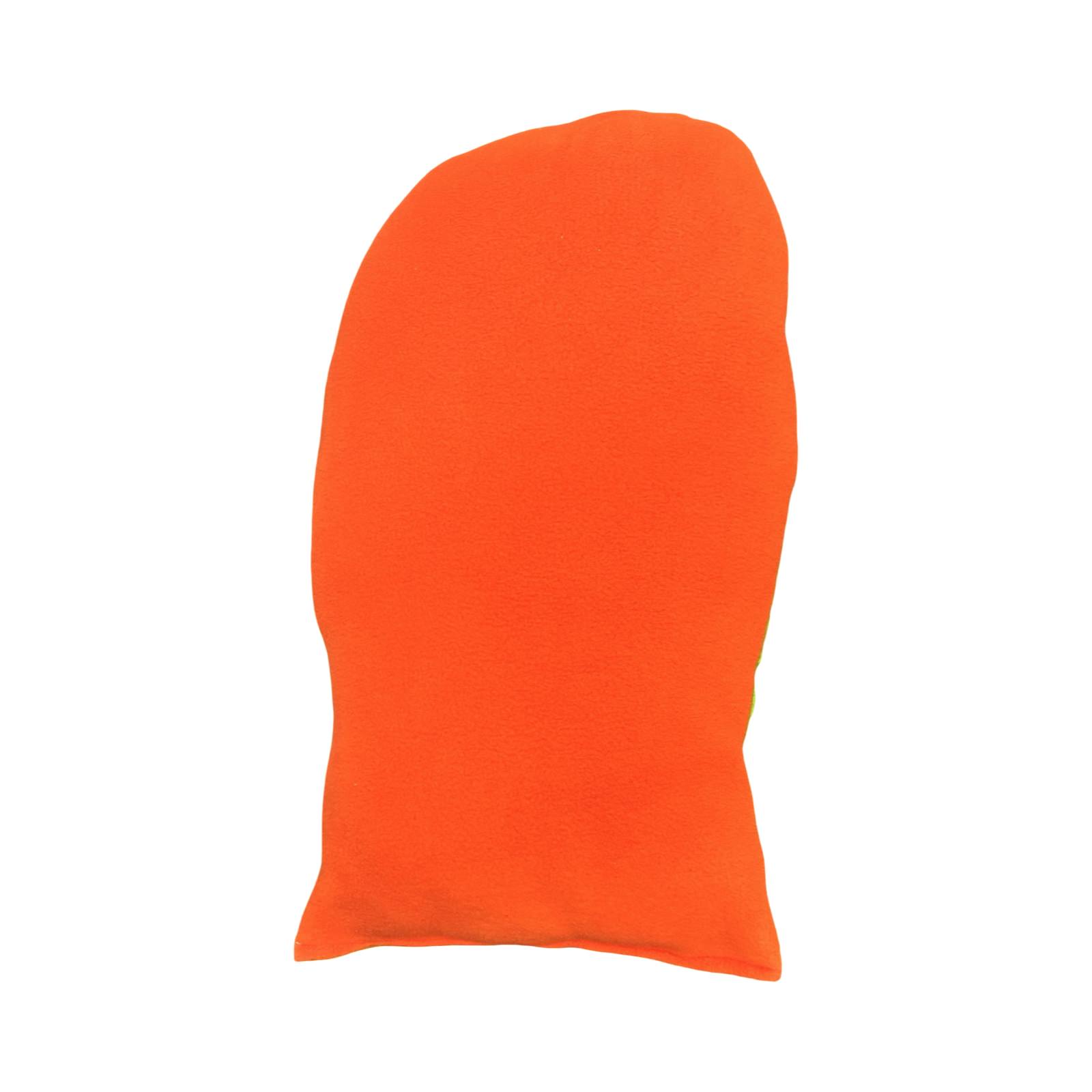 Orange back of cushion on a white background.