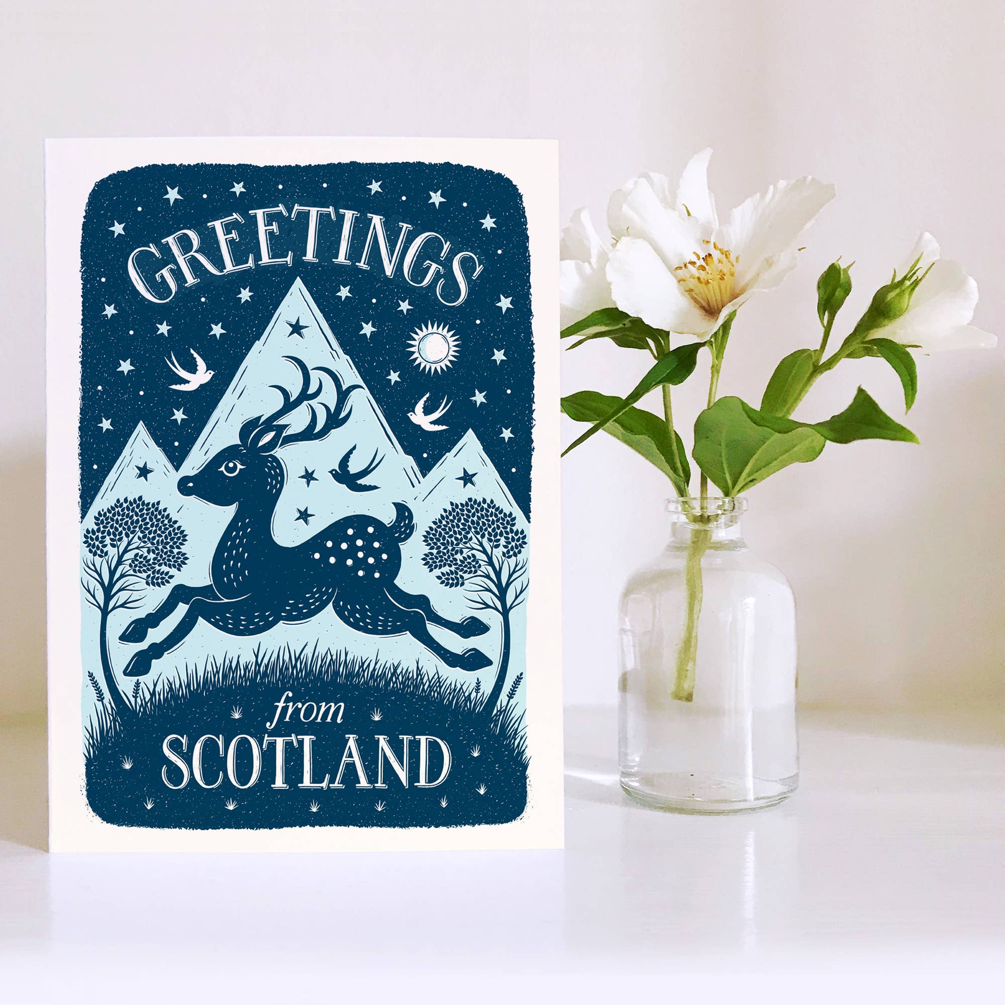 Greetings From Scotland Deer Card