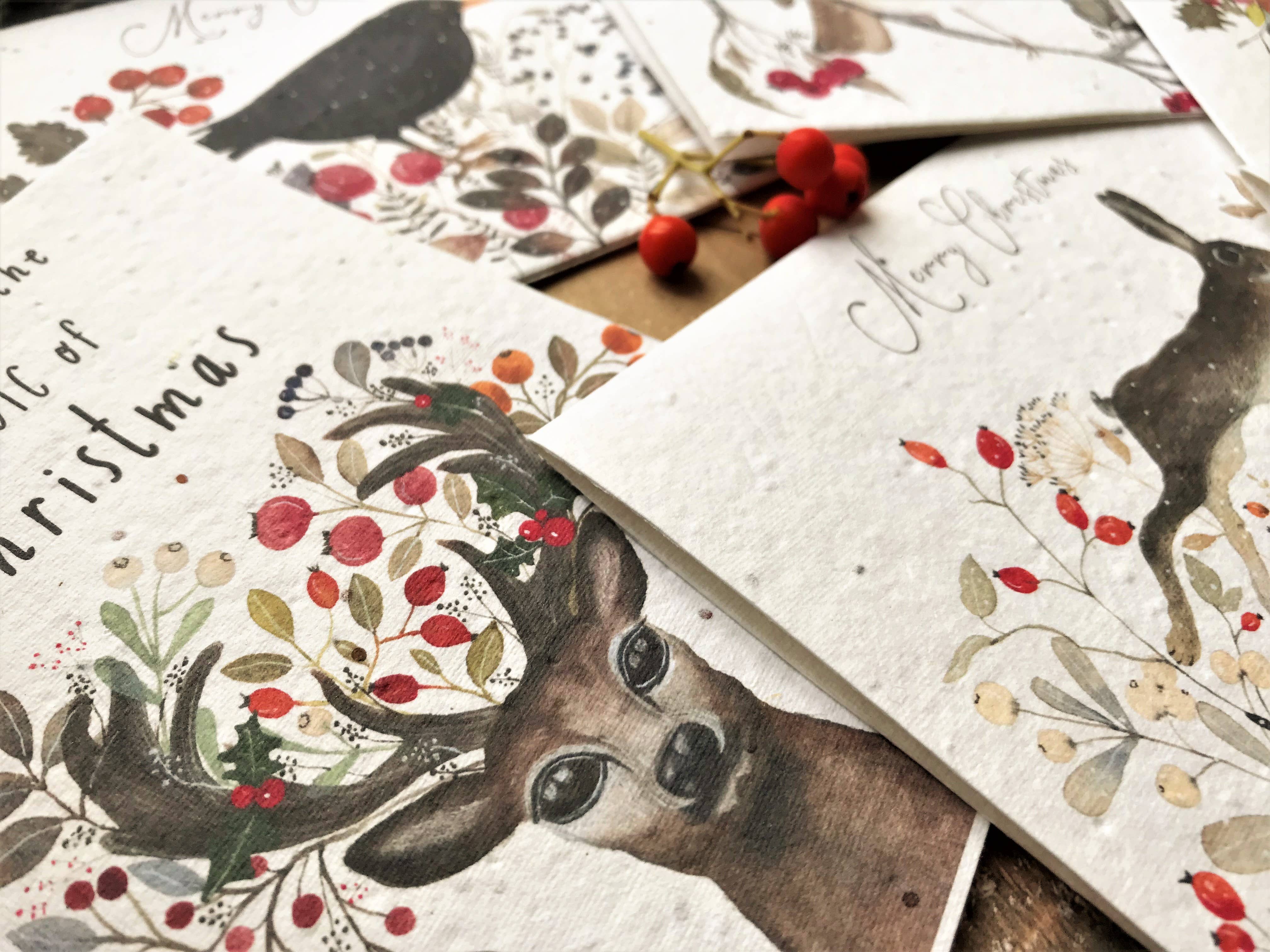 Woodland Stag Plantable Christmas Card