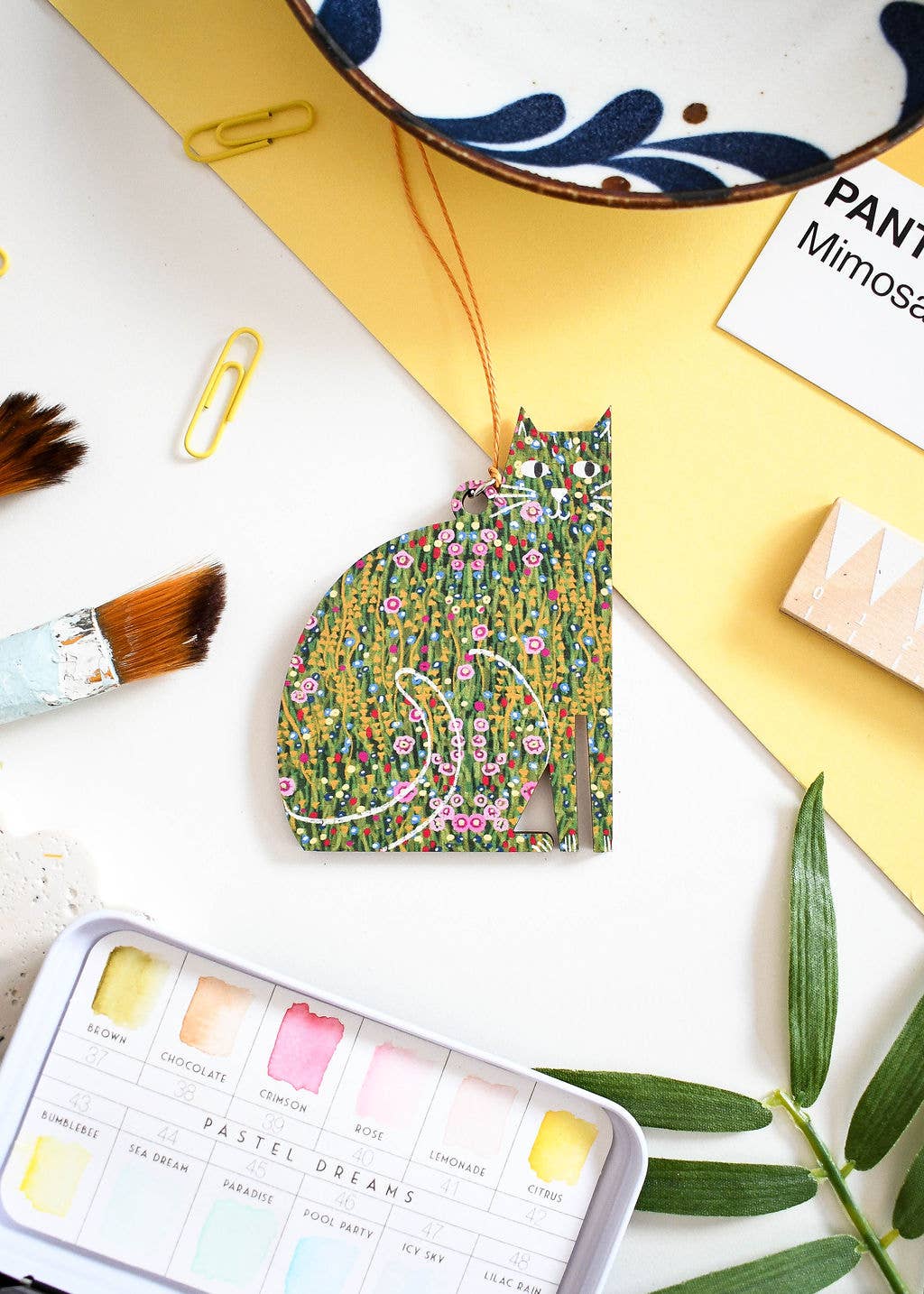 Guscat Klimt Wooden Cat Decoration