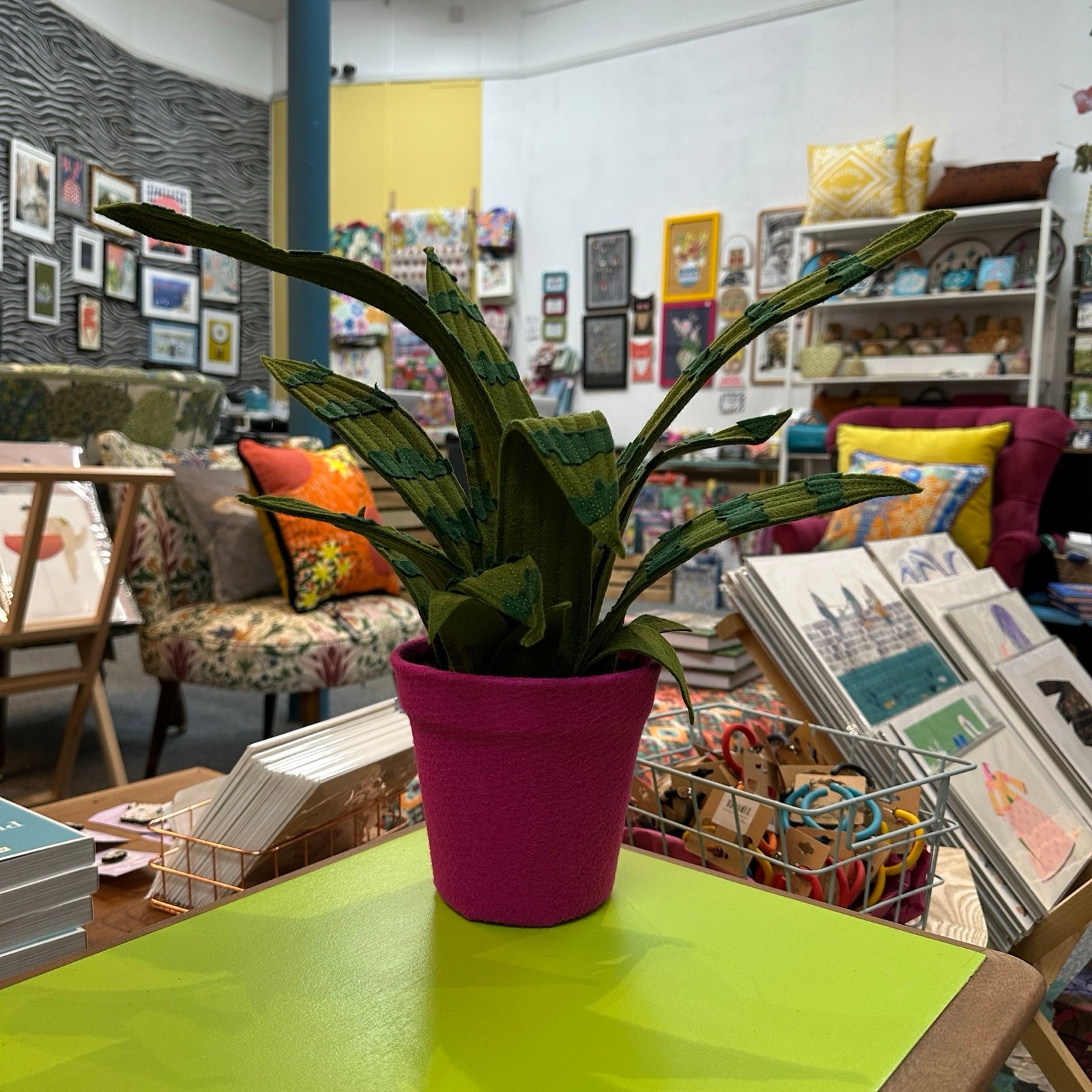 Sansevieria plant, or Snake plant, made of felt.