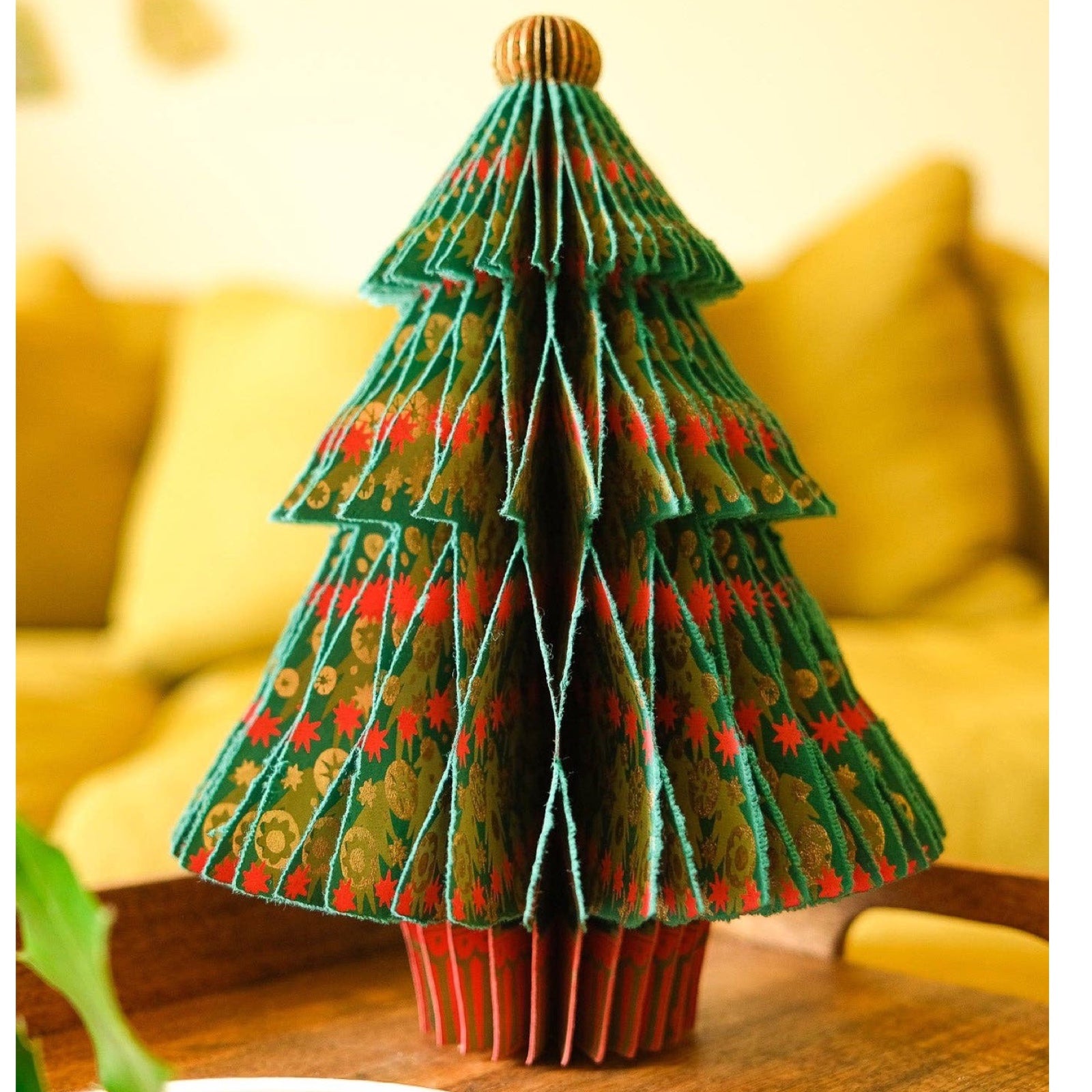 These gorgeous honeycomb Christmas fir trees are made from recycled cotton paper.