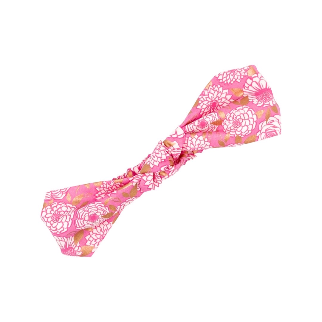 Floral and Gold Knotted Headband