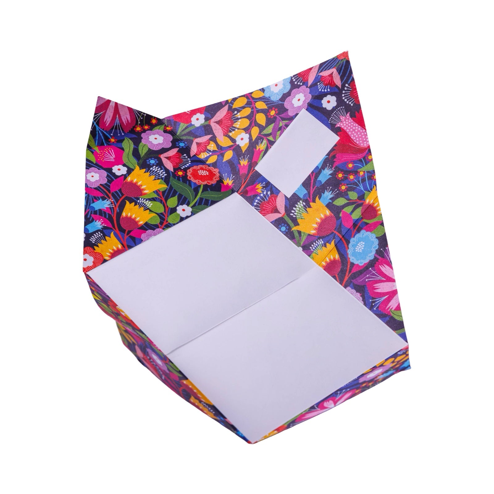 Paper featuring a colourful floral design.