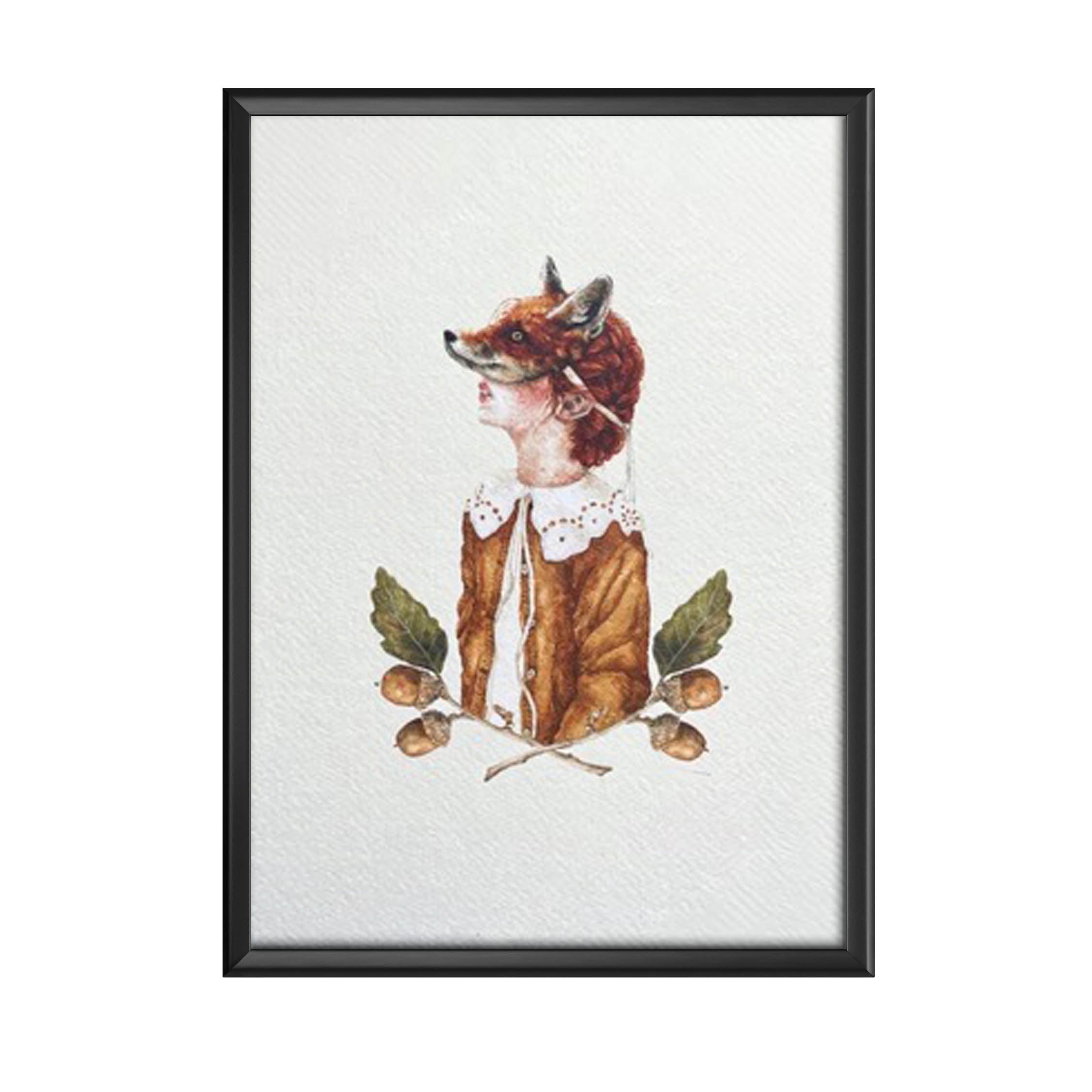 Girl in Fox Mask Print