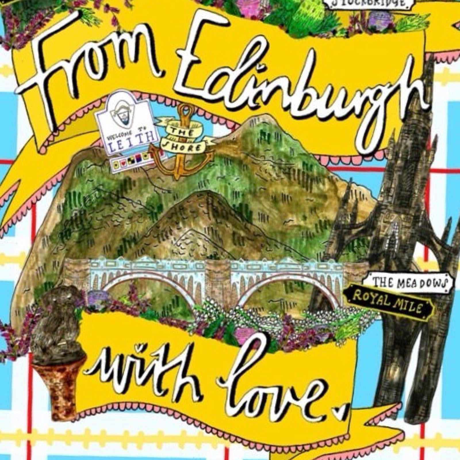 Close up of from Edinburgh with love card.
