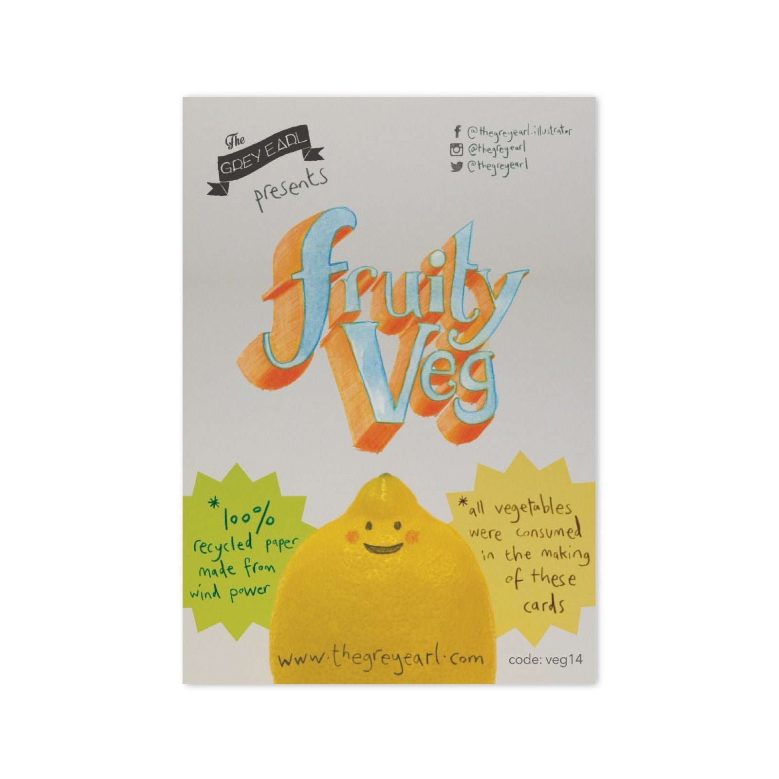 Fruity veg back of card.