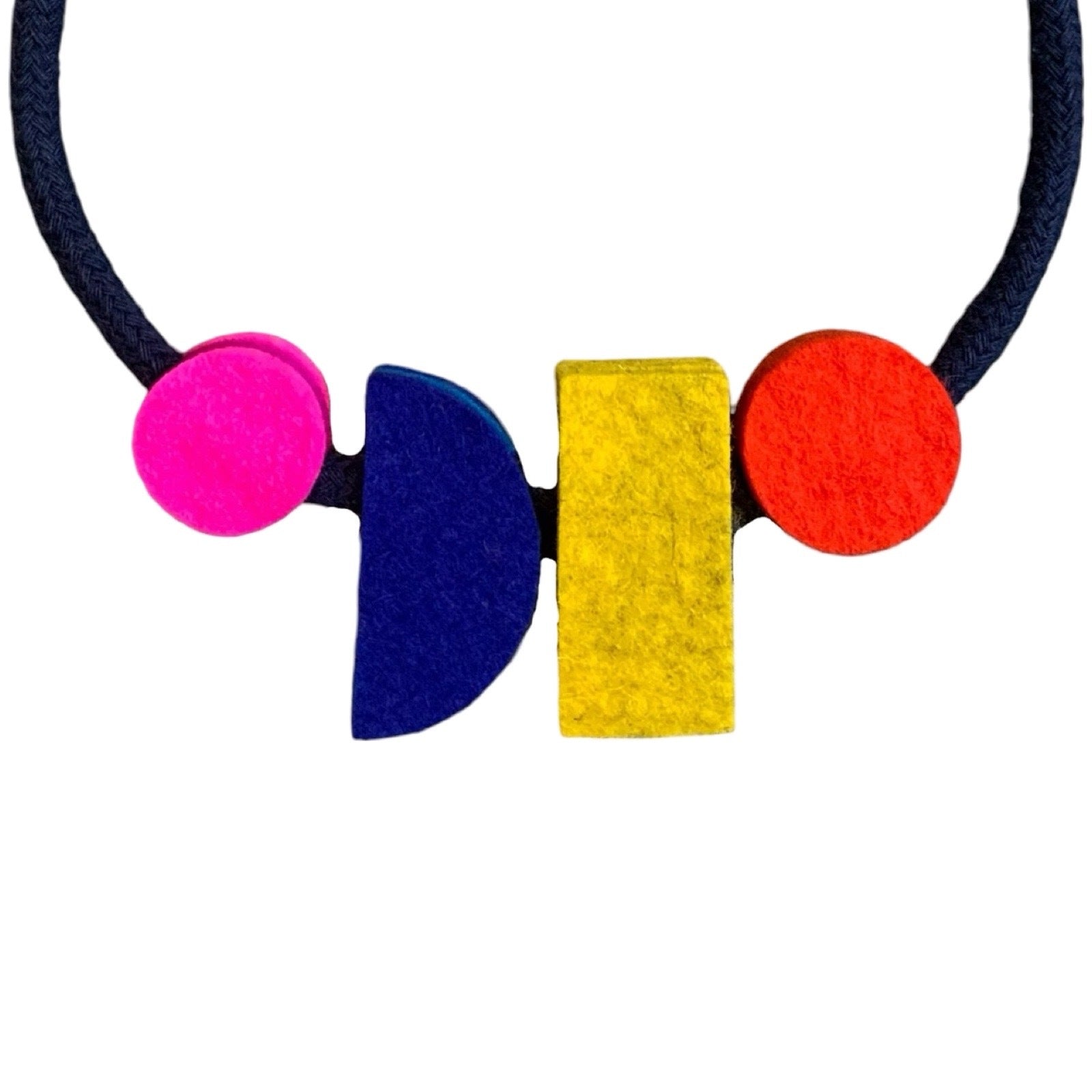 Geometric Shapes Felt Necklace