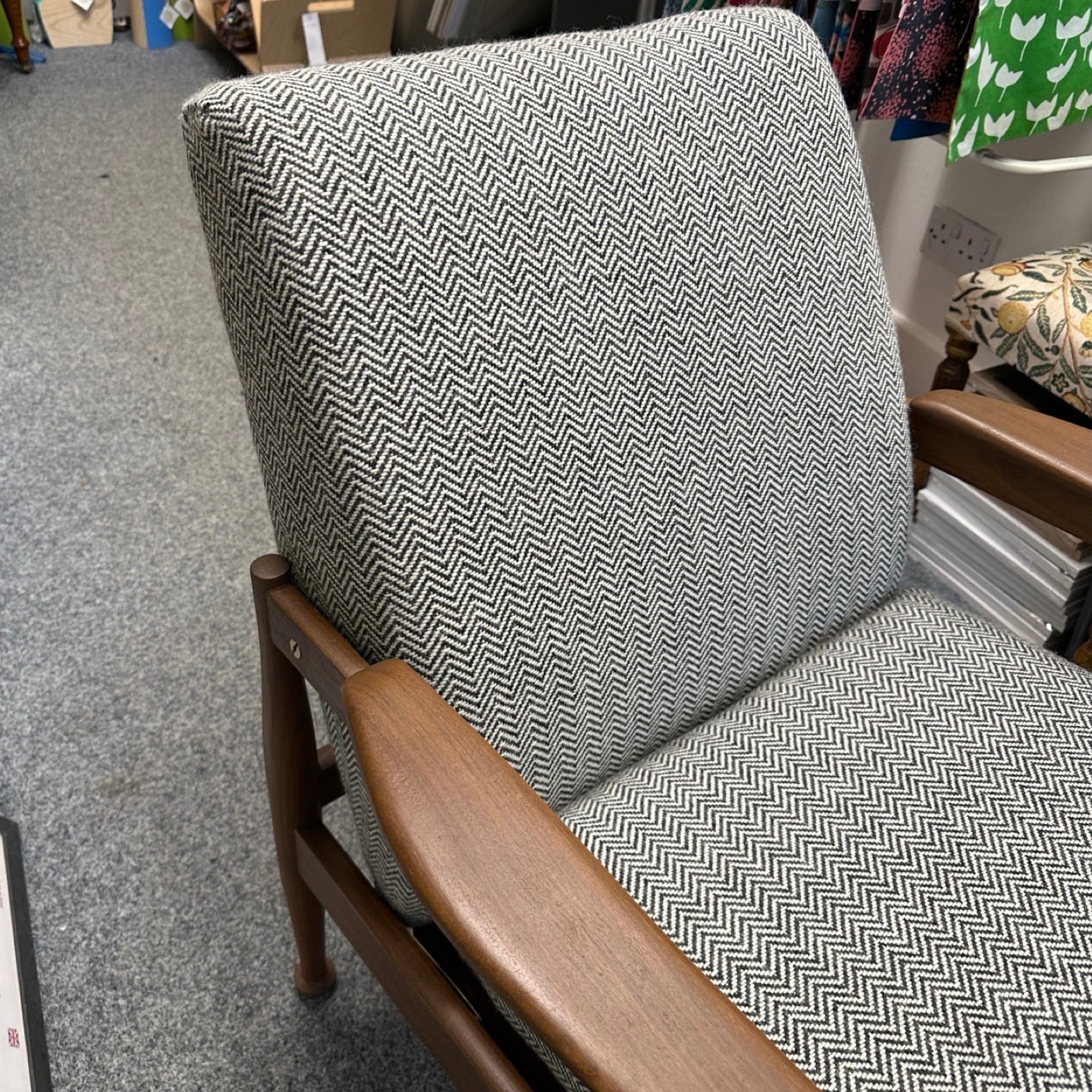 Close-up photo of the back of the chair