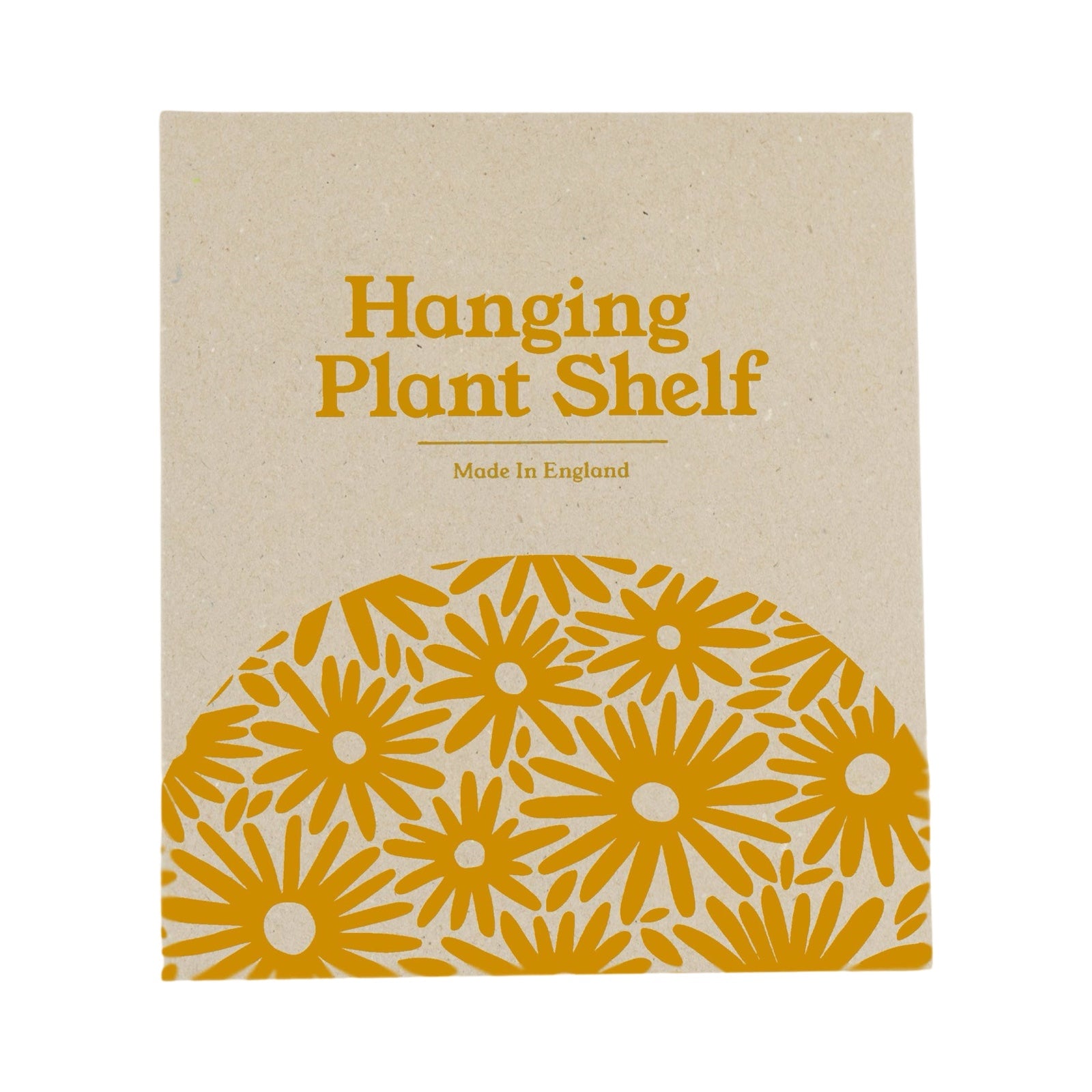 The box for a hanging plant shelf in yellow.