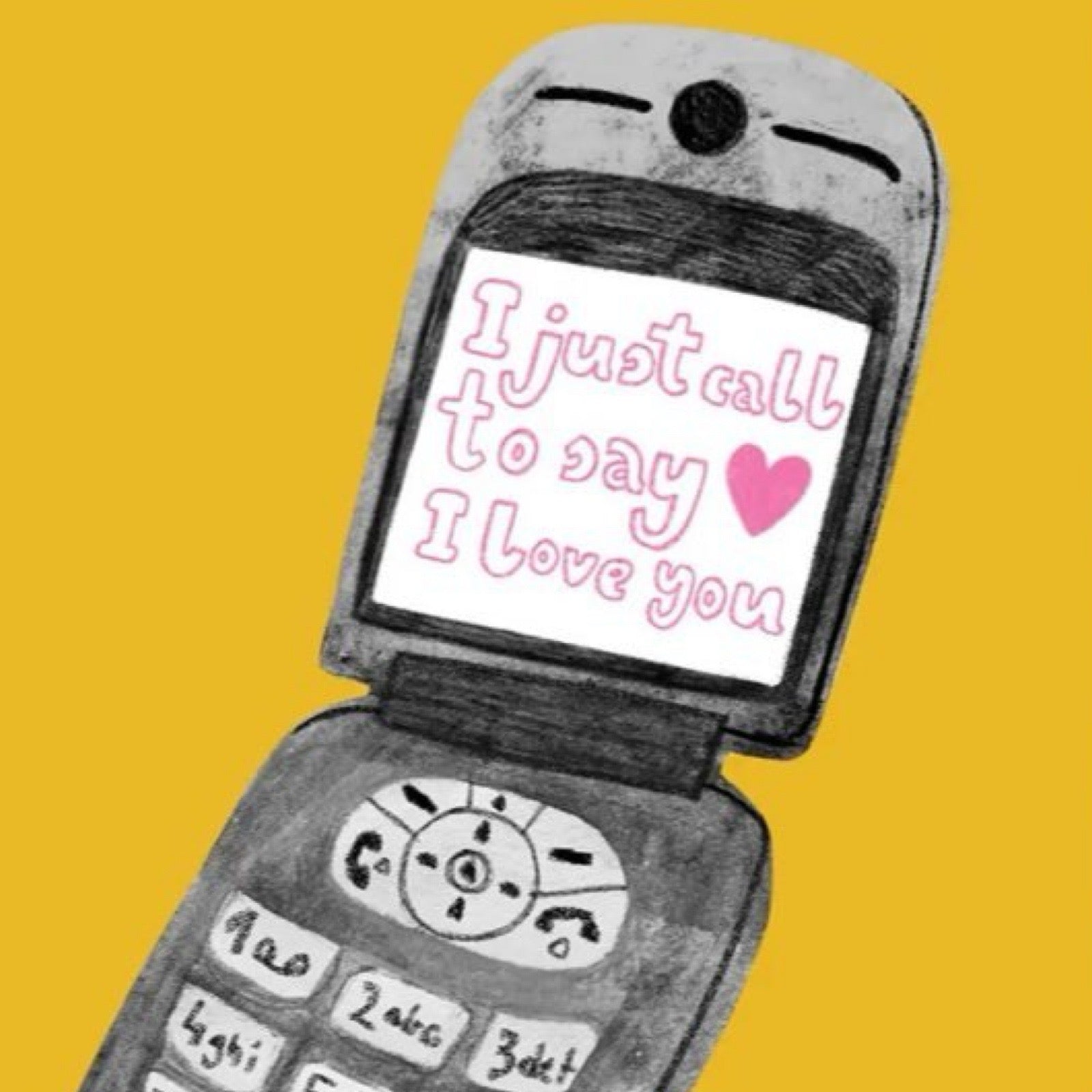 Close up of I just call to say I love you card.
