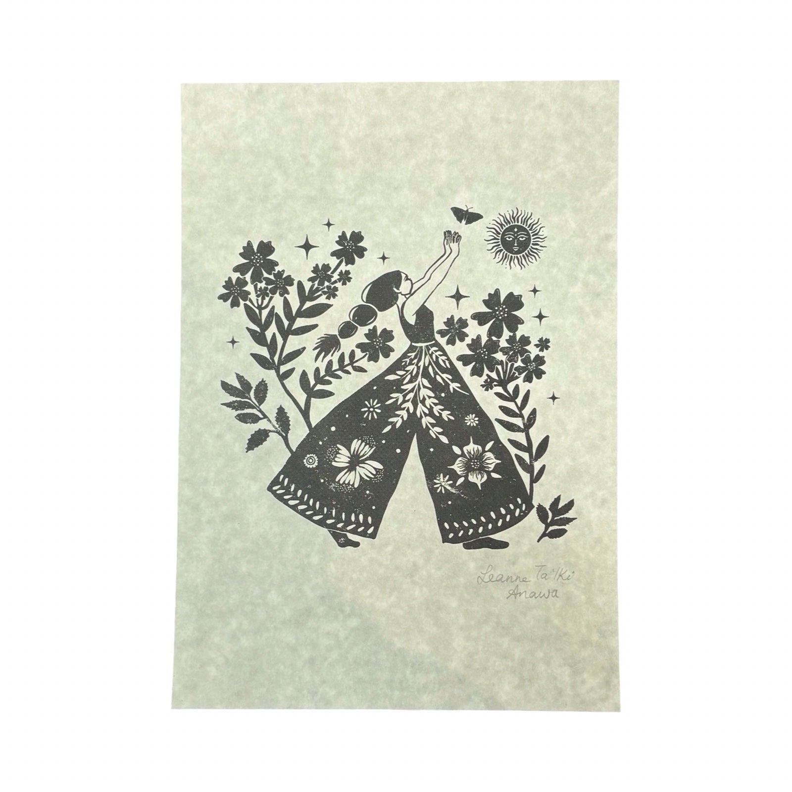 Hippie Girl Folk Print