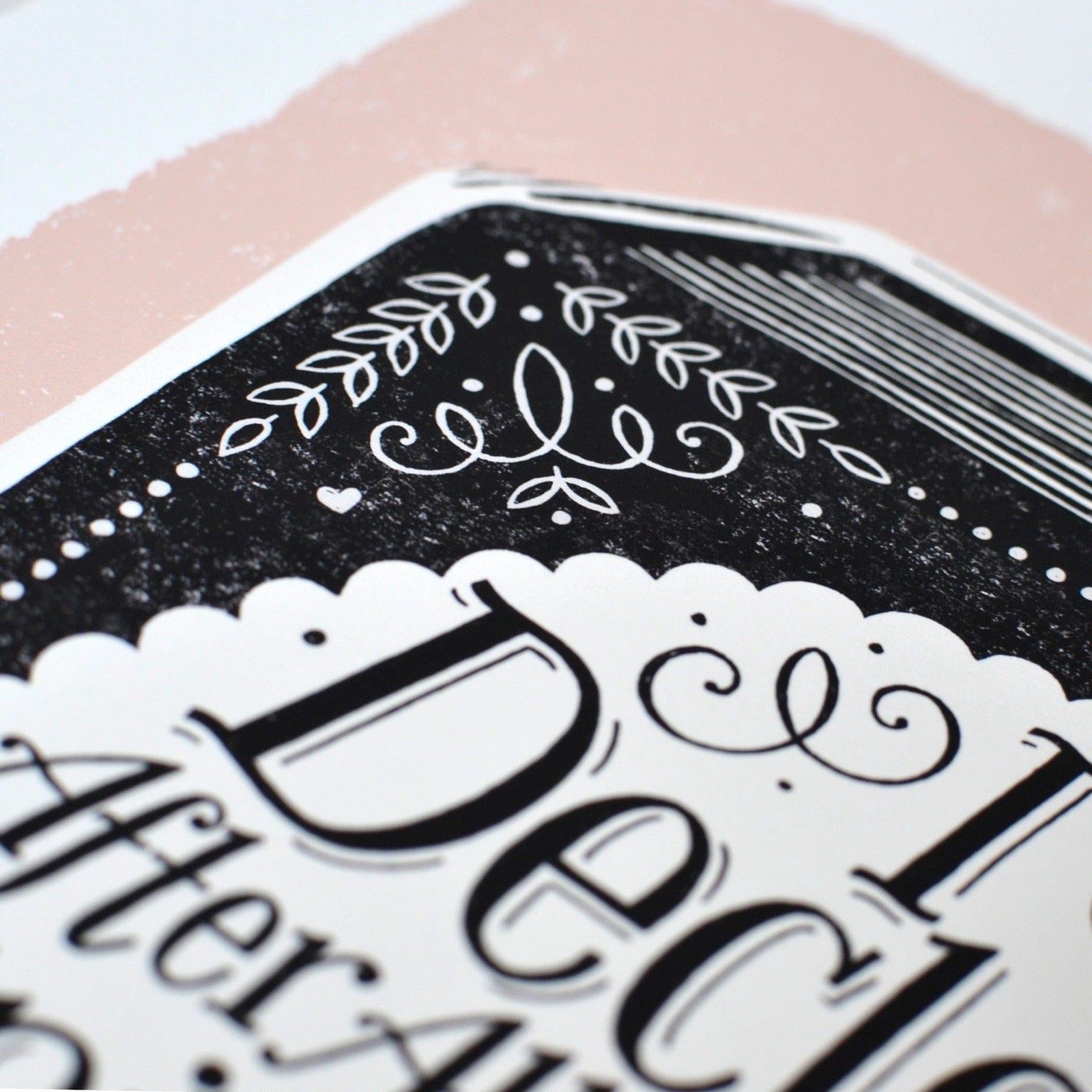 Decorative card with black and white text on a white background.