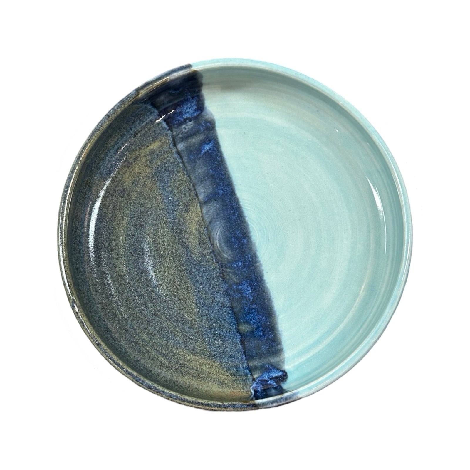 Handmade landscape ceramic bowl.