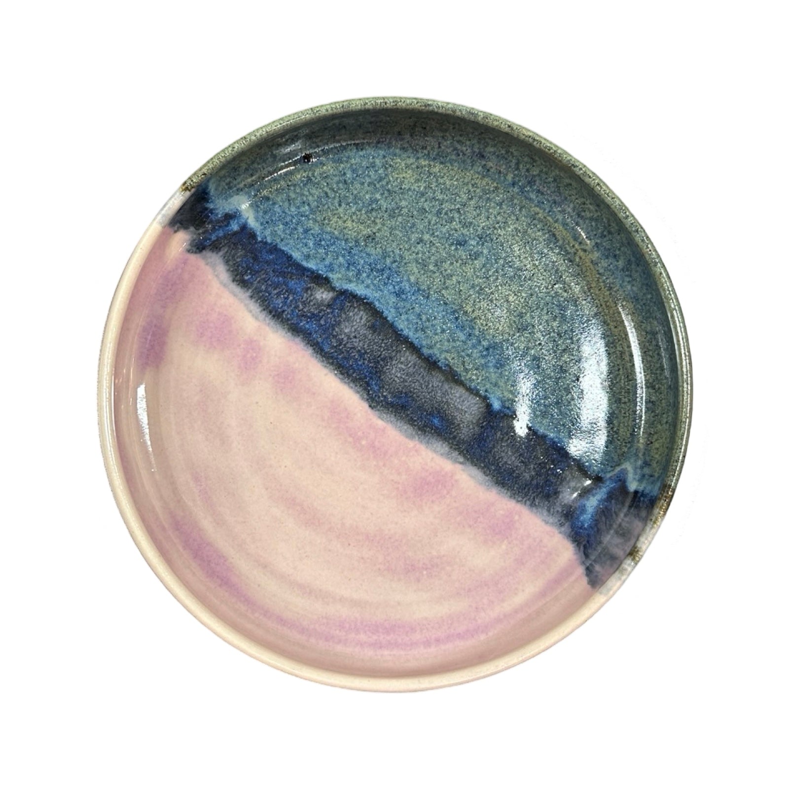 Handmade landscape ceramic bowl.