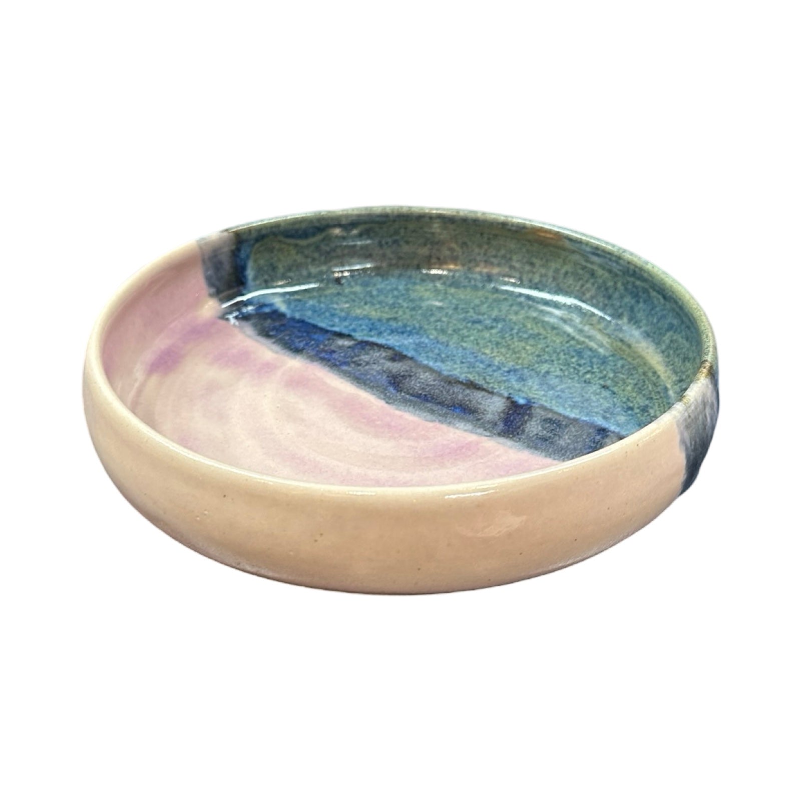 Handmade landscape ceramic bowl.