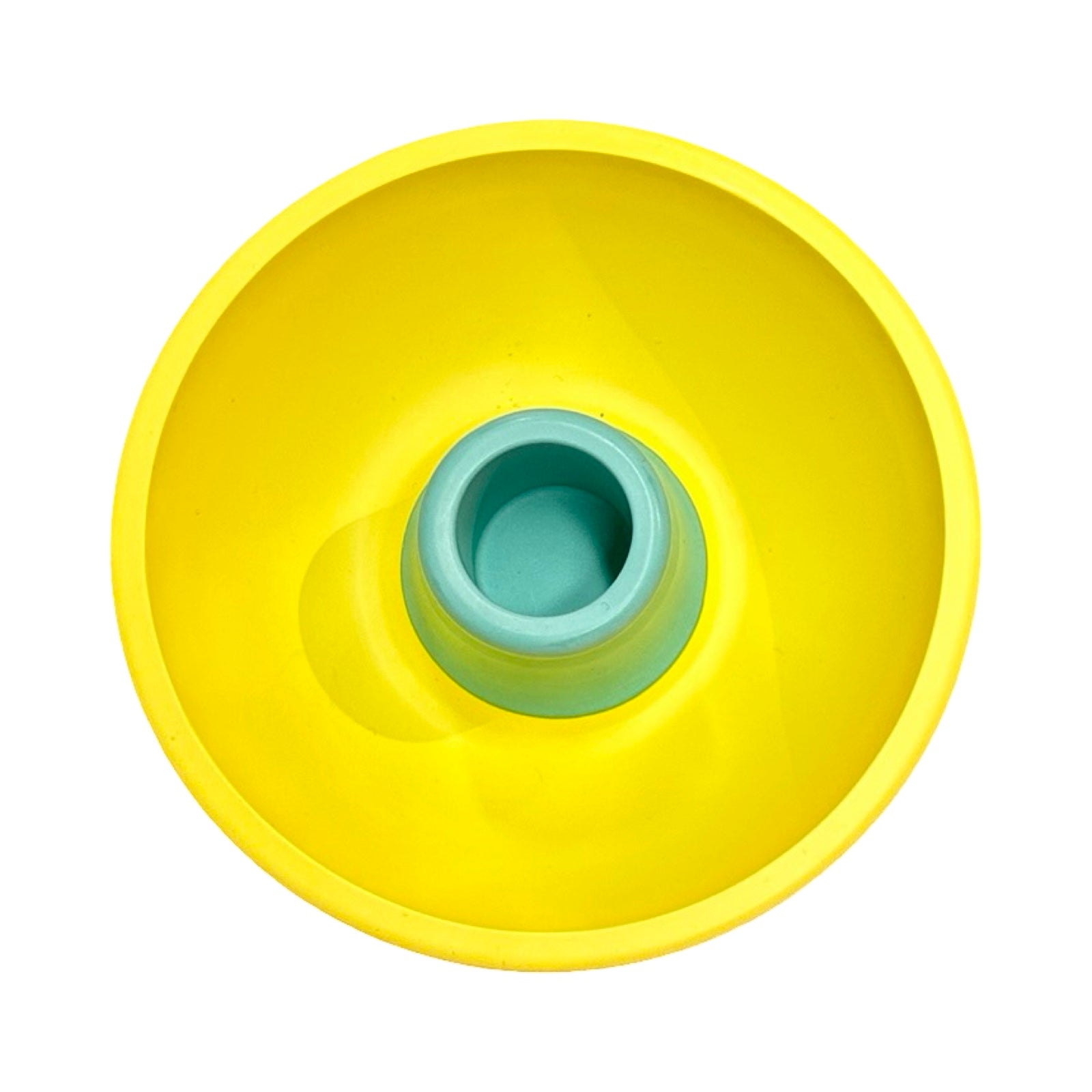 Lemon and turquoise candle holder.