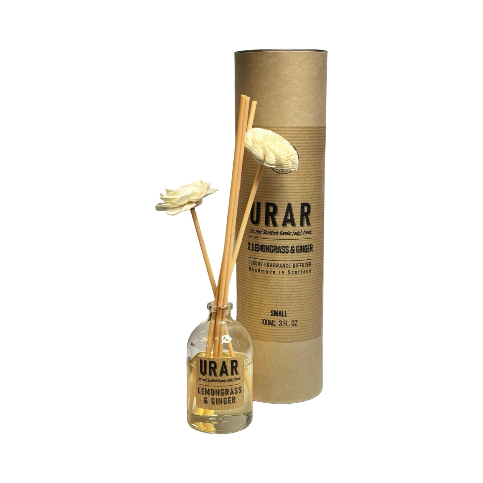 URAR diffuser set with bottle and cylindrical container on a white background.