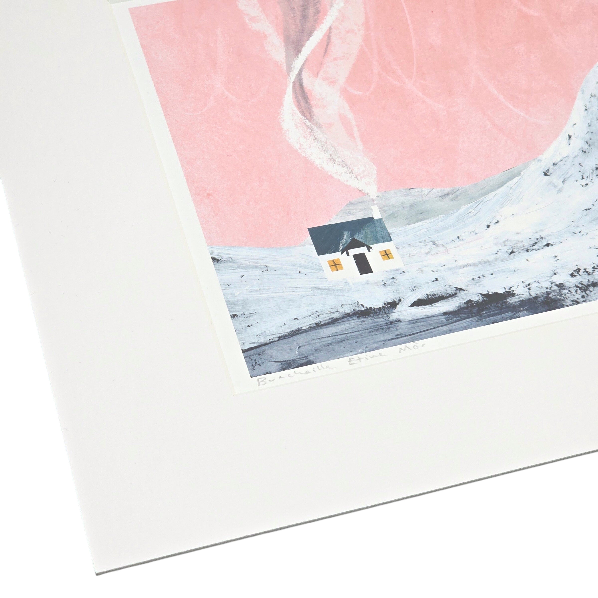 High quality giclée print of an original artwork of the Lodge at the Buachaille, Glen Etive.