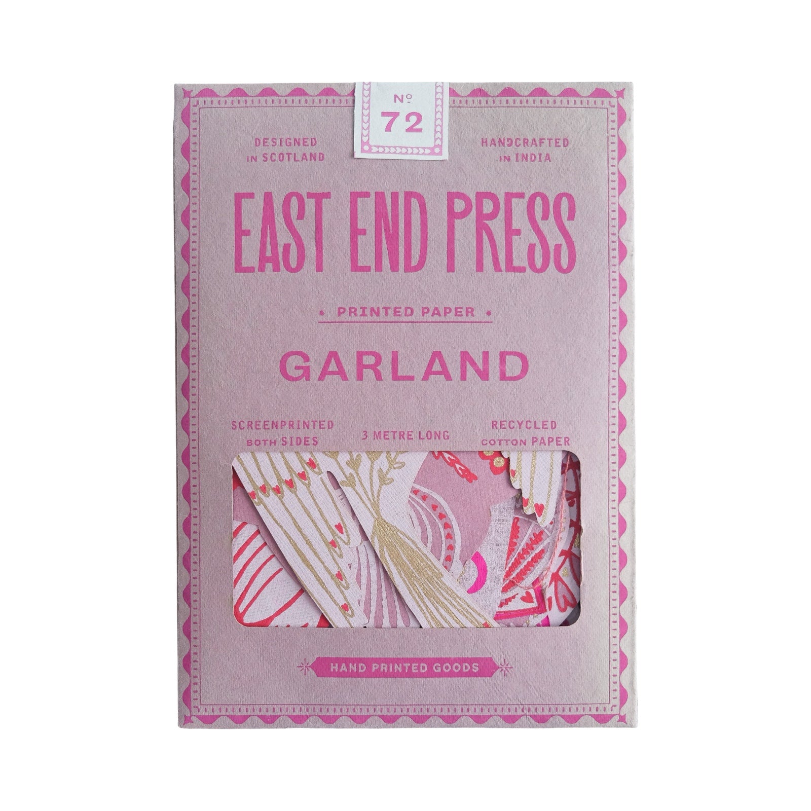A pink paper packet for a love birds paper garland.