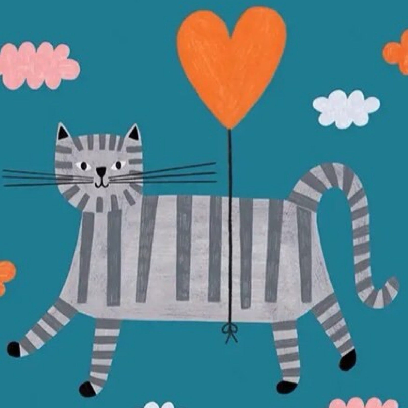 Love cat card close up.