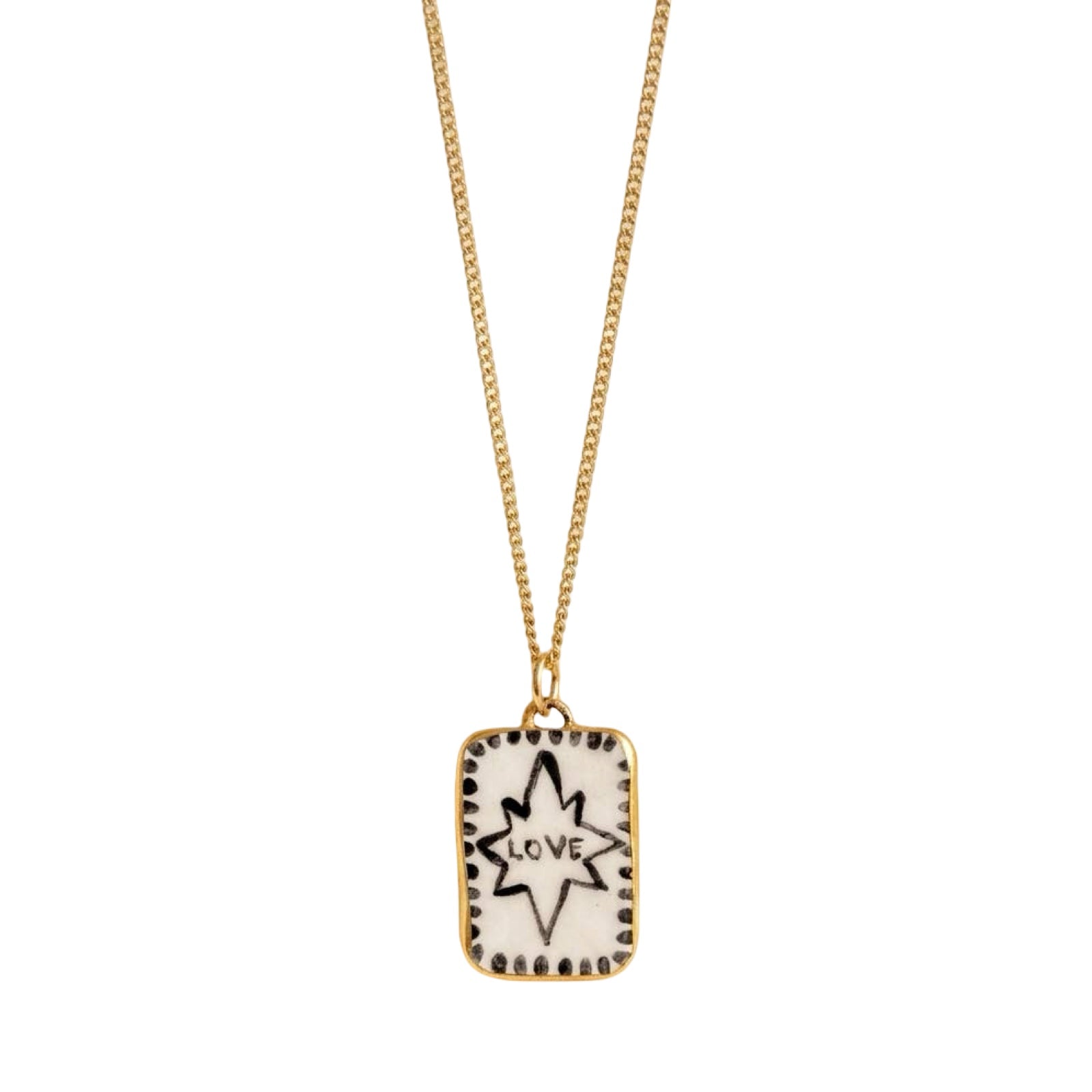 Love Ceramic Charm Necklace