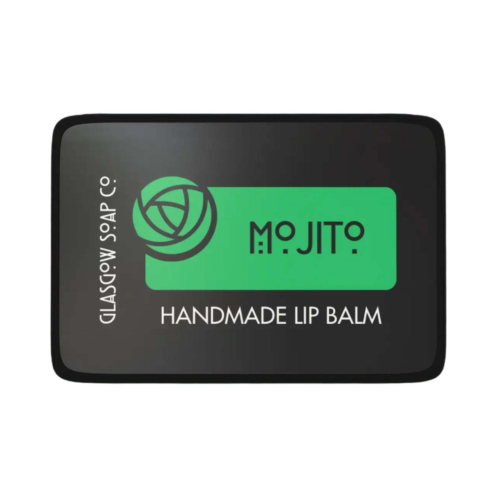 A small black tin of mojito lip balm.