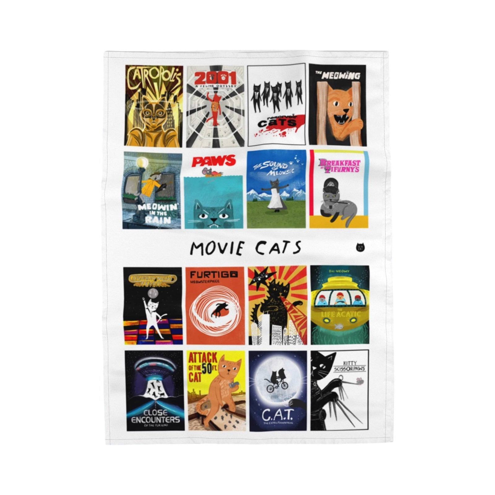 Movie Cats Tea Towel