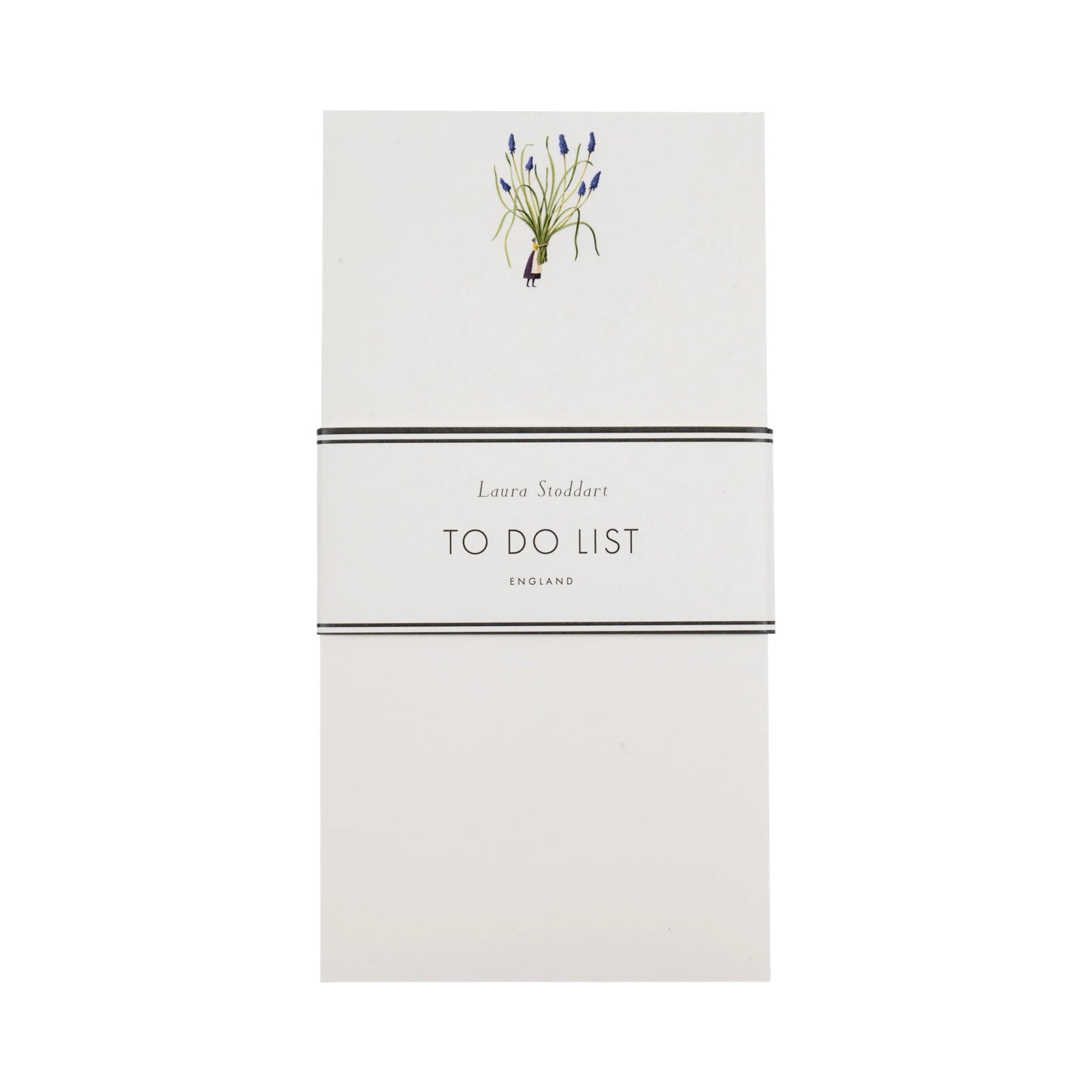 White to-do list book with floral design and text on a white background.