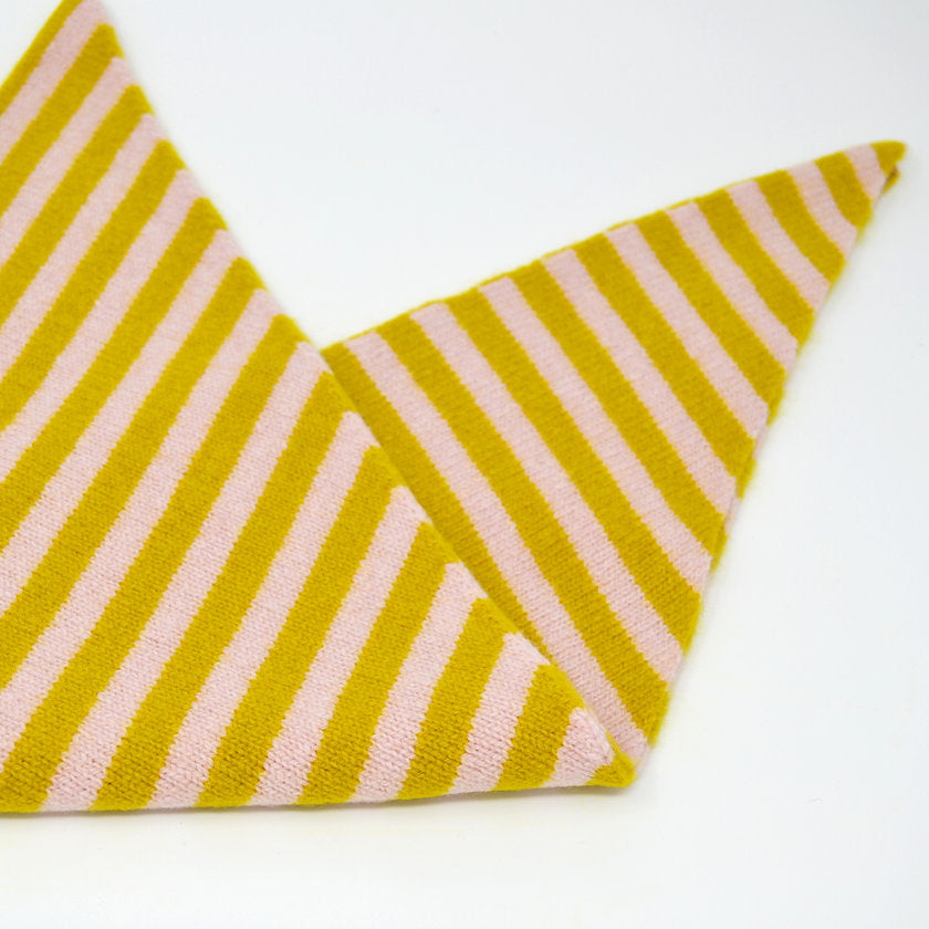 Neckerchief pink and yellow striped pattern on a white background.