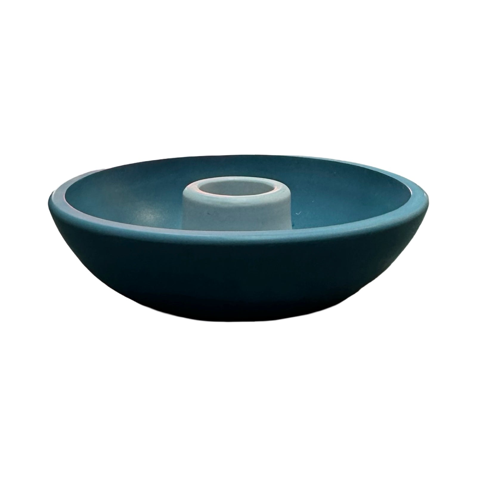 Navy and pale blue candle holder.